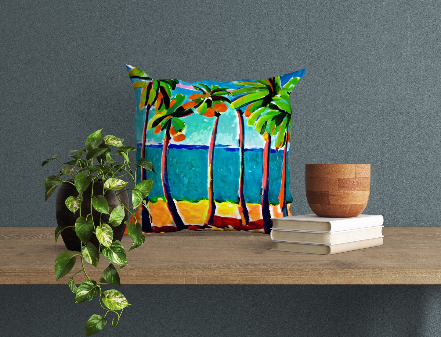 Coconut Trees On The Beach Tapestry Pillows, Abstract Throw Pillow, Soft Pillow Large Pillow Cases, Christmas Pillow Covers, Sofa Pillows