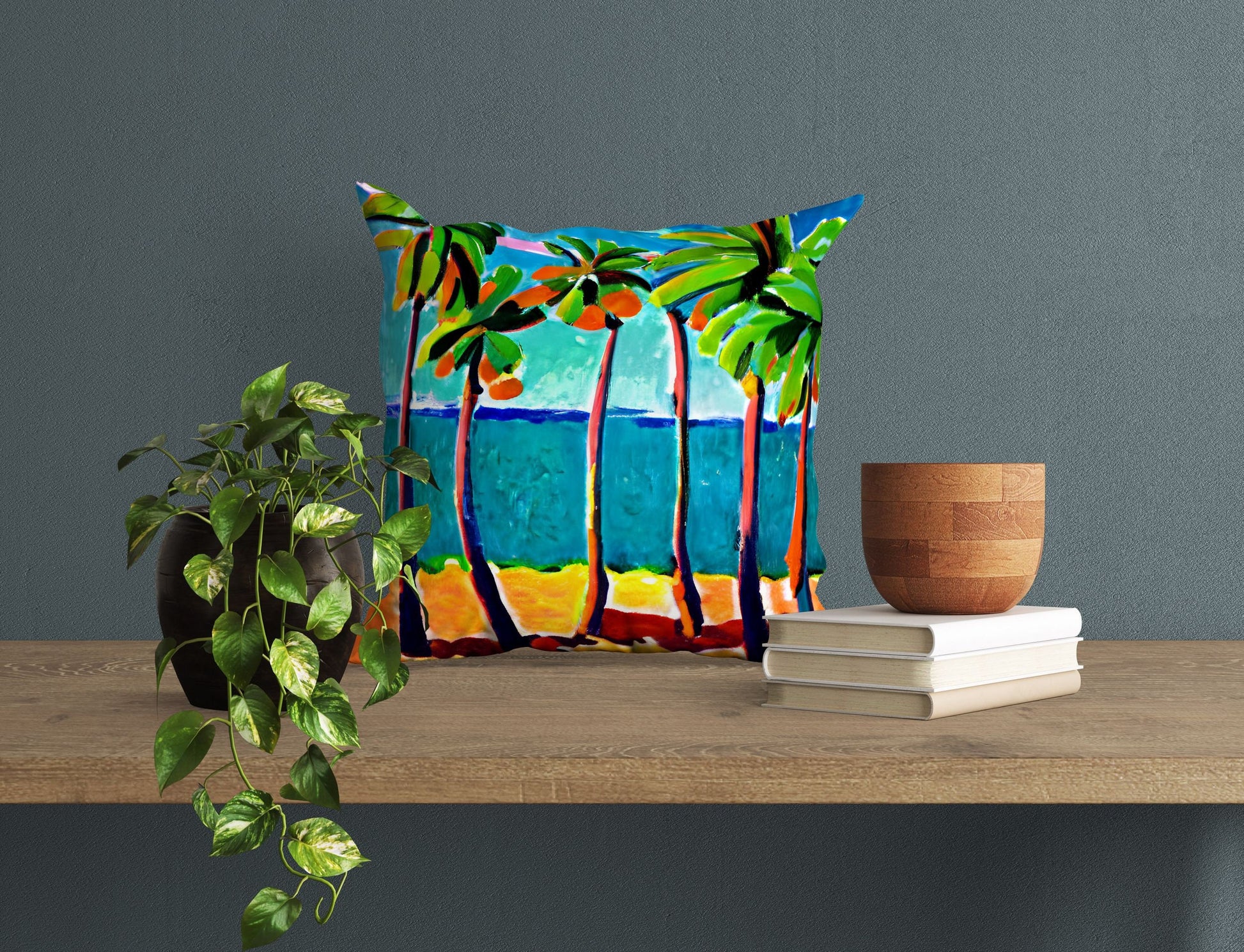 Coconut Trees On The Beach Tapestry Pillows, Abstract Throw Pillow, Soft Pillow Large Pillow Cases, Christmas Pillow Covers, Sofa Pillows