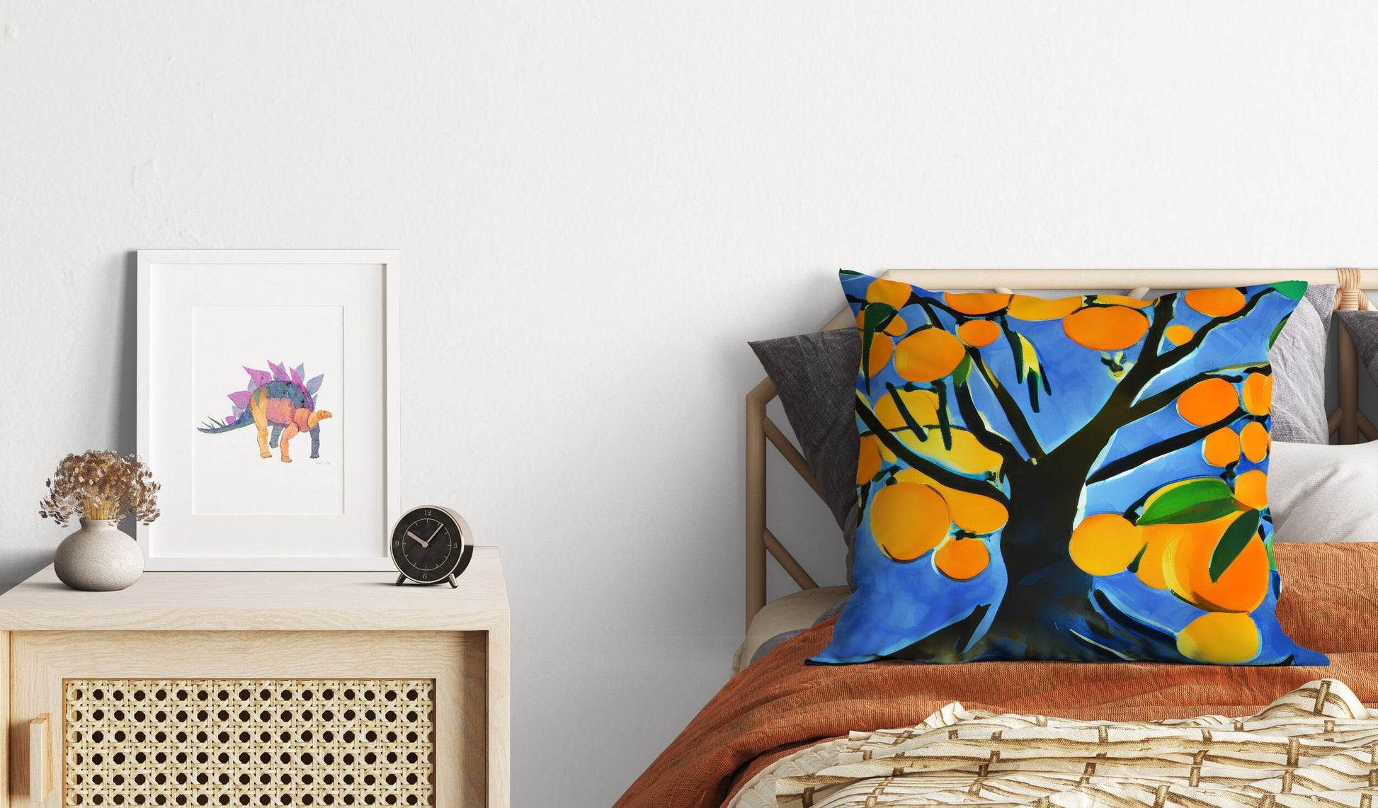 Tree Full Of Fruit Decorative Pillow, Abstract Throw Pillow, Contemporary Pillow, Large Pillow Cases, Christmas Pillow, Sofa Pillows