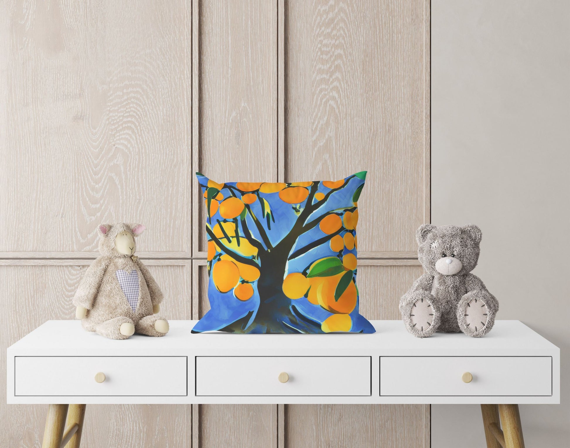 Tree Full Of Fruit Decorative Pillow, Abstract Throw Pillow, Contemporary Pillow, Large Pillow Cases, Christmas Pillow, Sofa Pillows