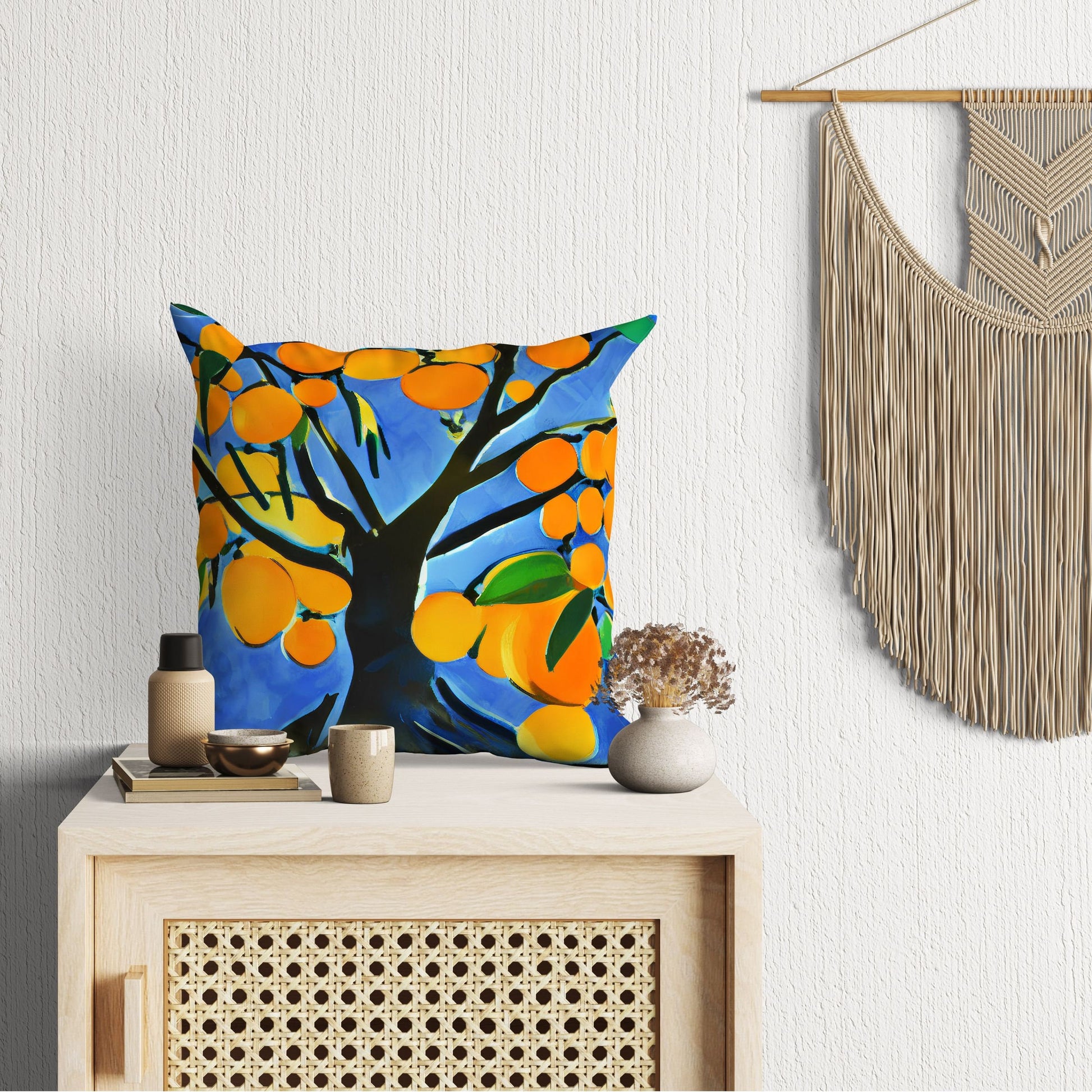Tree Full Of Fruit Decorative Pillow, Abstract Throw Pillow, Contemporary Pillow, Large Pillow Cases, Christmas Pillow, Sofa Pillows
