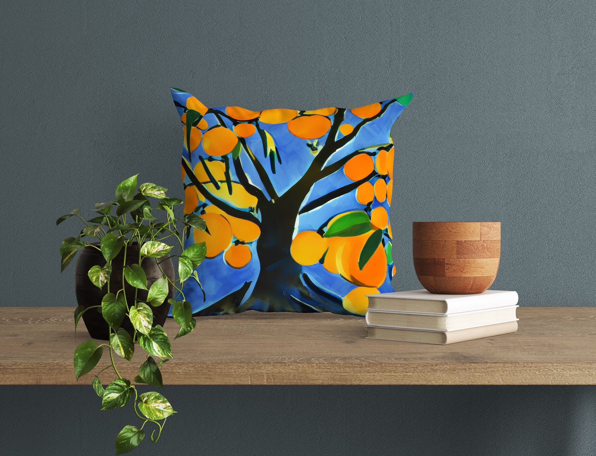 Tree Full Of Fruit Decorative Pillow, Abstract Throw Pillow, Contemporary Pillow, Large Pillow Cases, Christmas Pillow, Sofa Pillows