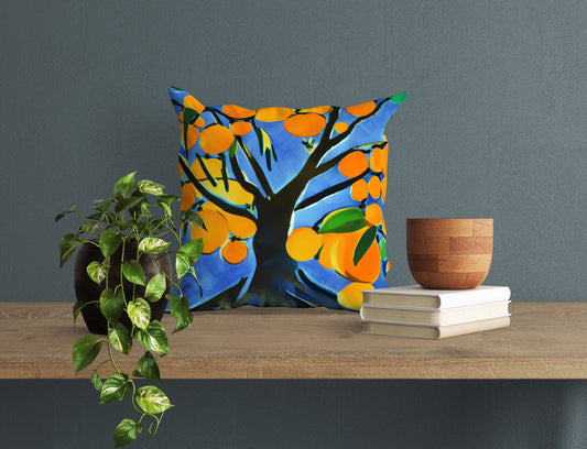 Tree Full Of Fruit Decorative Pillow, Abstract Throw Pillow, Contemporary Pillow, Large Pillow Cases, Christmas Pillow, Sofa Pillows
