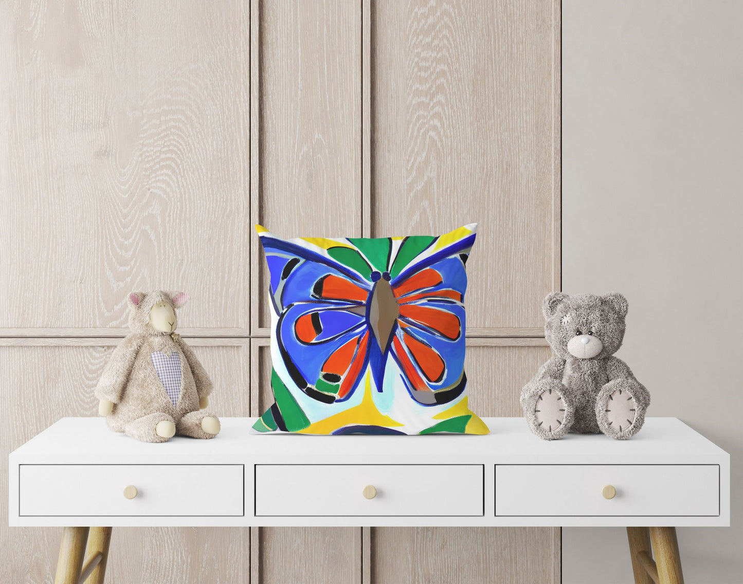 Butterfly Toss Pillow, Abstract Throw Pillow, Soft Pillow Cases, Colorful Pillow Case, Watercolor Pillow Cases, Square Pillow