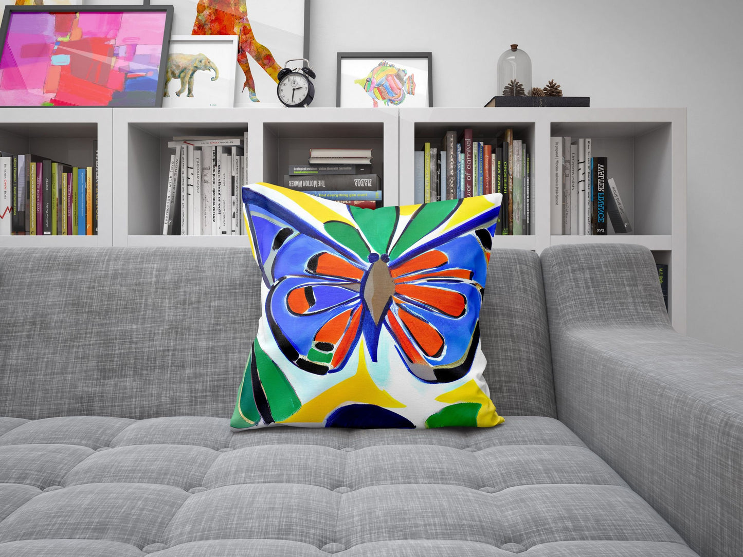 Butterfly Toss Pillow, Abstract Throw Pillow, Soft Pillow Cases, Colorful Pillow Case, Watercolor Pillow Cases, Square Pillow