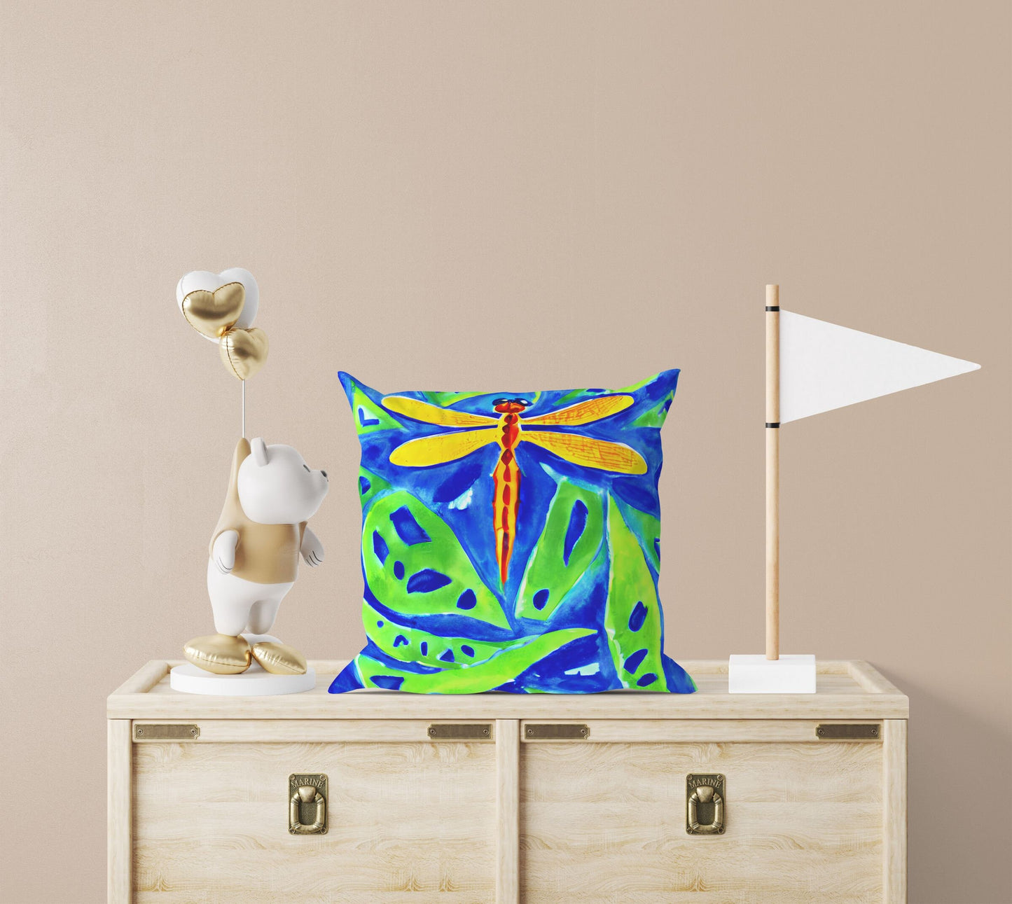 Dragonfly Tapestry Pillows, Bee Pillow Cover, Artist Pillow, Colorful Pillow Case, Watercolor Pillow Cases, 18 X 18 Pillow Covers