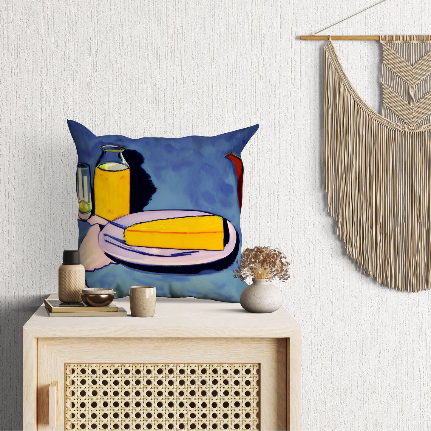 Bread And Drink, Tapestry Pillows, Abstract Pillow, Artist Pillow, Colorful Pillow Case, Modern Pillow, Square Pillow, Pillow Cases Kids