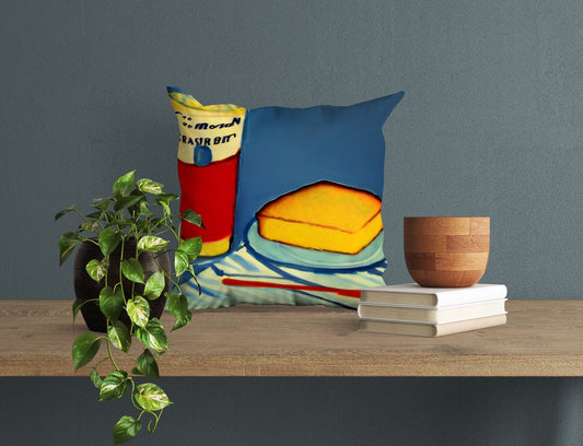 Bread And Drink Toss Pillow, Abstract Pillow, Artist Pillow, Colorful Pillow Case, Modern Pillow, 20X20 Pillow Cover, Home Decor Pillow