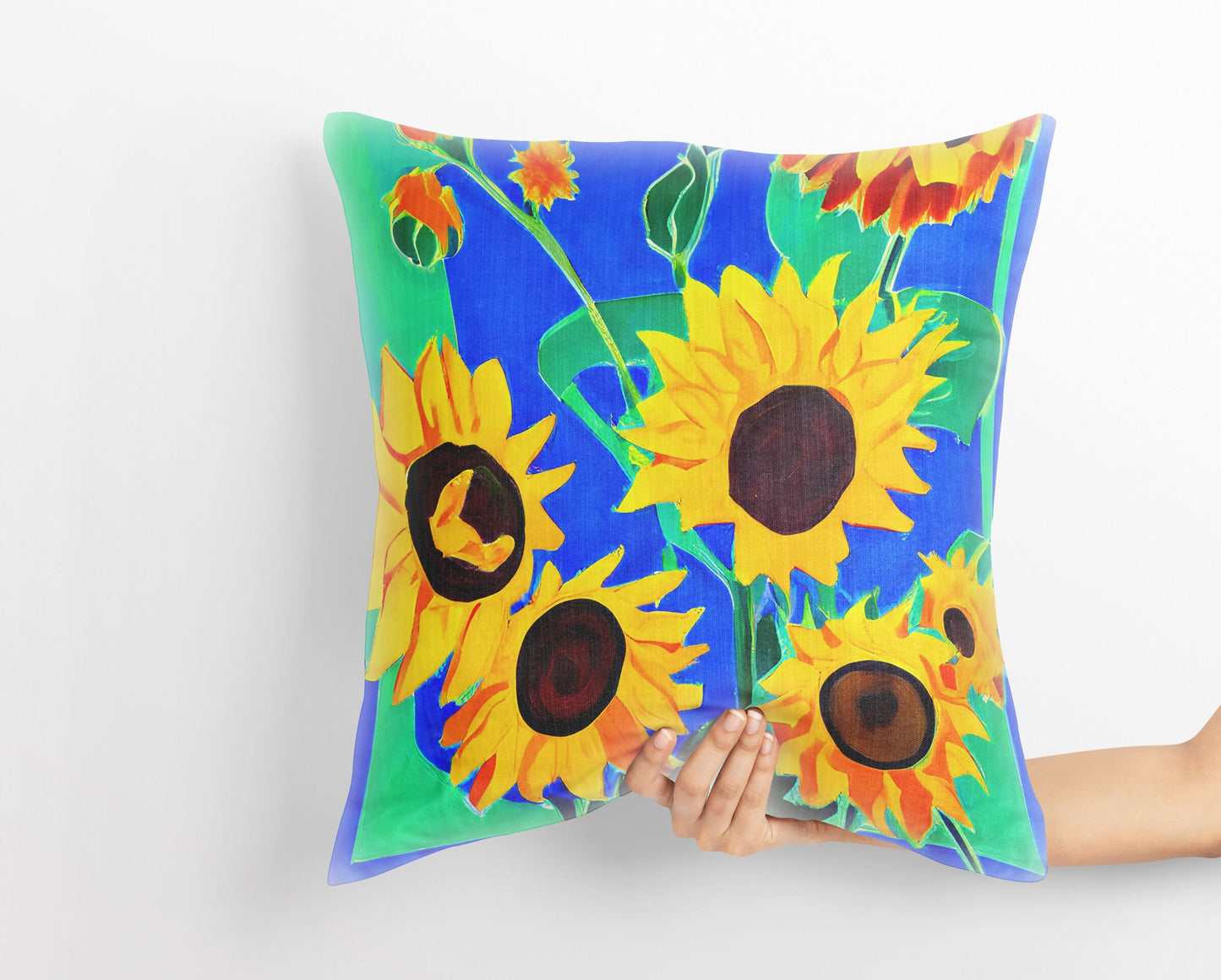 Sunflowers Throw Pillow Cover, Flower Throw Pillow, Designer Pillow, Colorful Pillow Case, Housewarming Gift, Pillow Cases For Kids