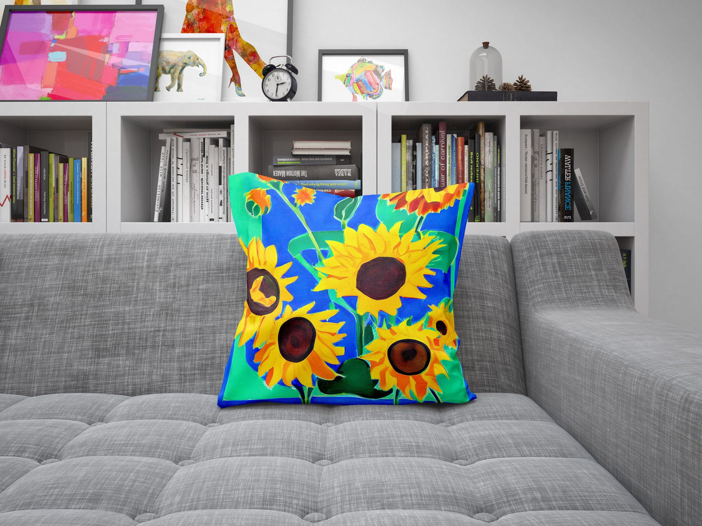 Sunflowers Throw Pillow Cover, Flower Throw Pillow, Designer Pillow, Colorful Pillow Case, Housewarming Gift, Pillow Cases For Kids