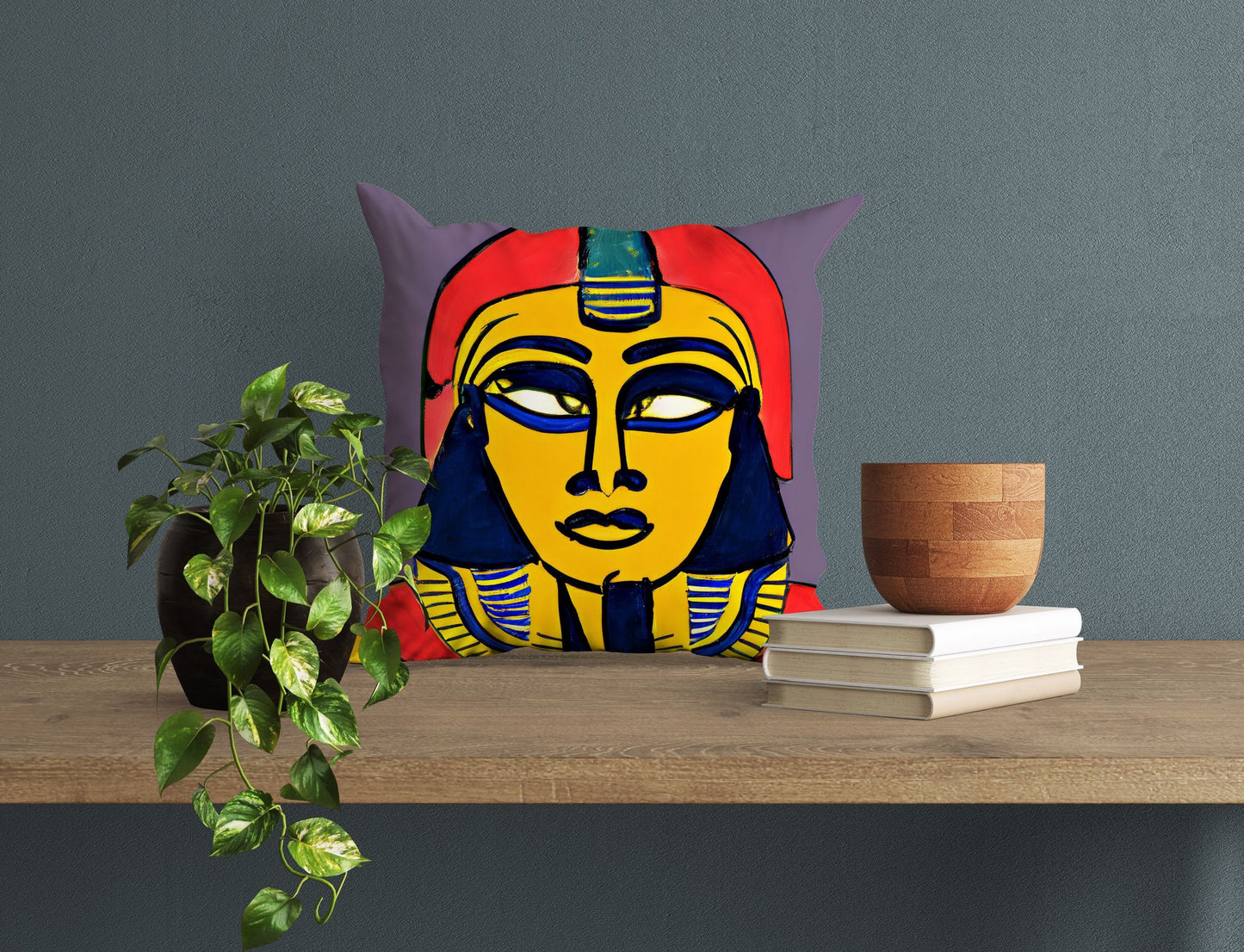 Pharaoh Of Ancient Egypt, Tapestry Pillows, Abstract Pillow Case, Art Pillow, Colorful Pillow Case, Beautiful Pillow, Playroom Decor
