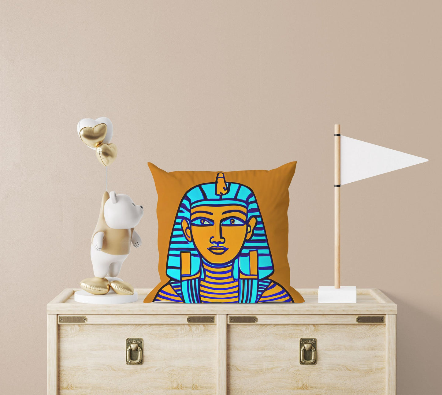 Pharaoh Of Ancient Egypt, Throw Pillow Cover, Abstract Pillow Case, Artist Pillow, Colorful Pillow Case, Modern Pillow, Large Pillow Cases