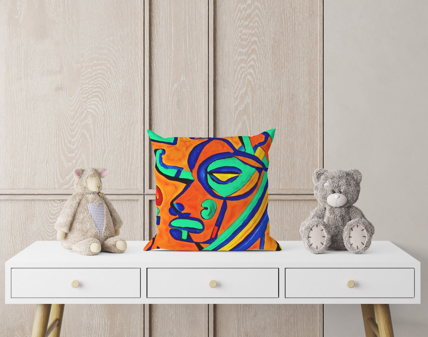Mayan Culture, Tapestry Pillows, Cat Pillow, Artist Pillow, Colorful Pillow Case, Contemporary Pillow, 24X24 Pillow Case, Housewarming Gift