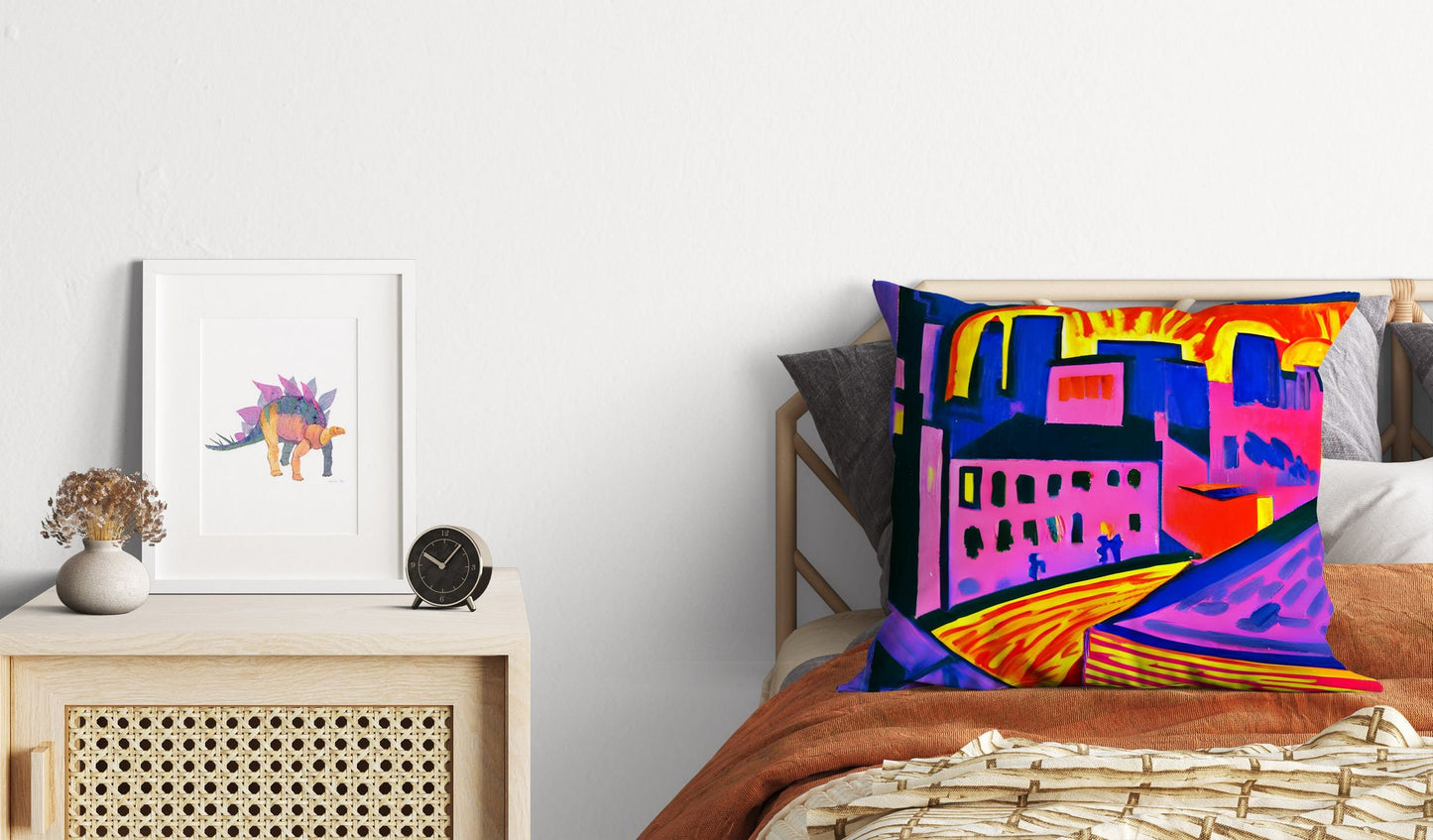 Night View Of Chicago, Tapestry Pillows, Abstract Throw Pillow, Art Pillow, Contemporary Pillow, Housewarming Gift, Nursery Decor