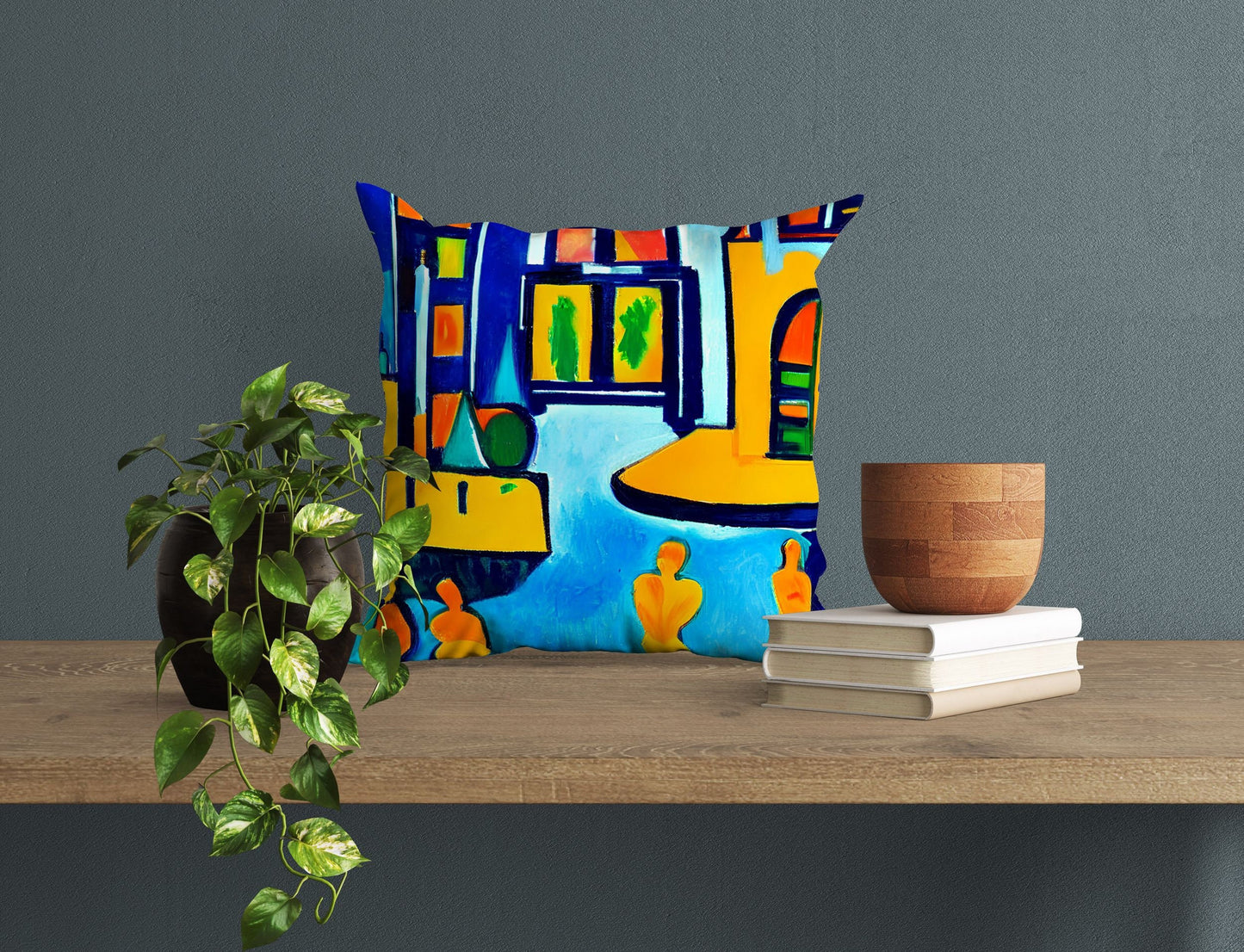 Night View Of Chicago, Throw Pillow, Abstract Throw Pillow Cover, Art Pillow, Colorful Pillow Case, Impressionist Pillow, 18 X 18 Pillow