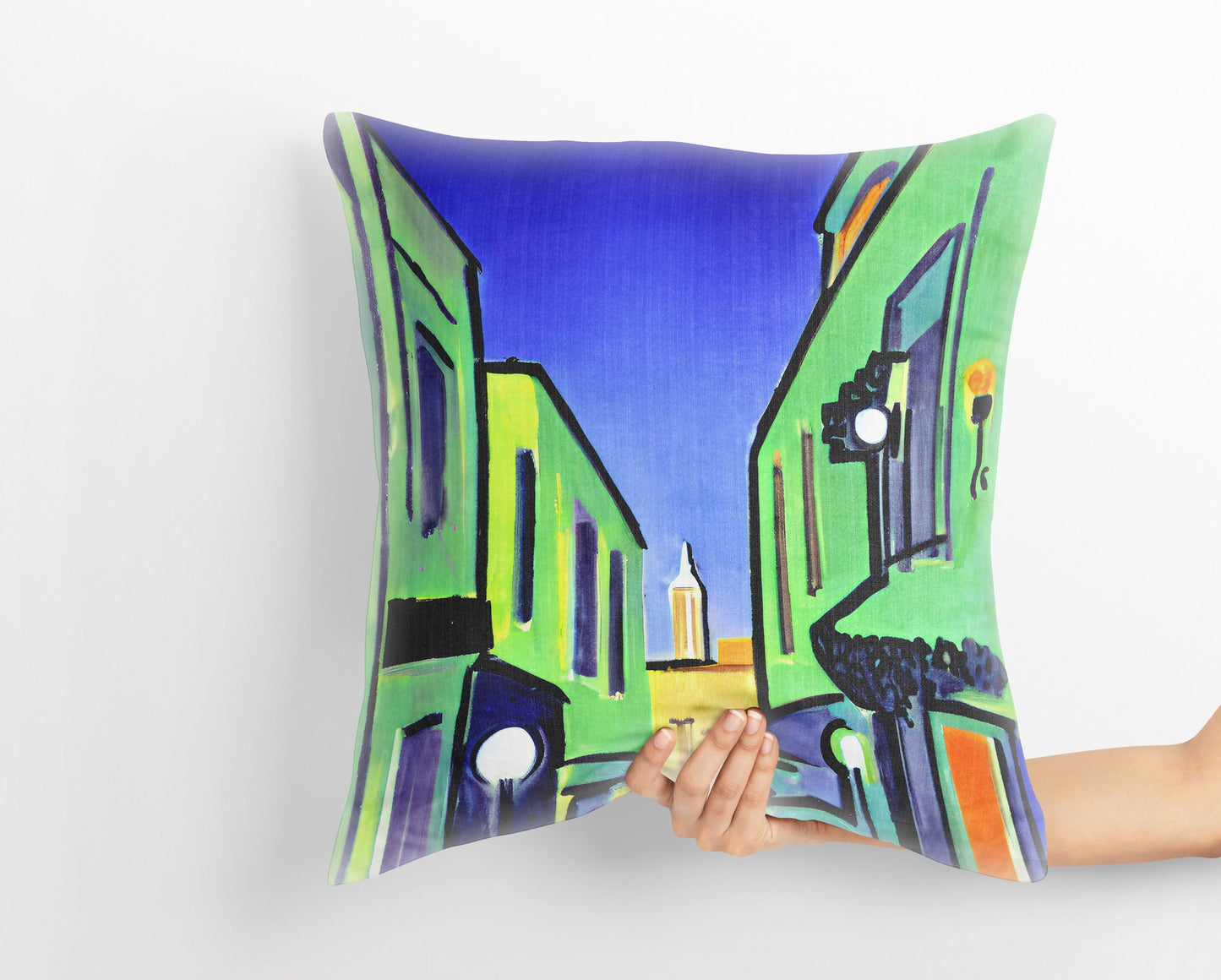 Night View Of Los Angeles, Tapestry Pillows, Abstract Art Pillow, Artist Pillow, Colorful Pillow Case, Impressionist Pillow, Large Pillow
