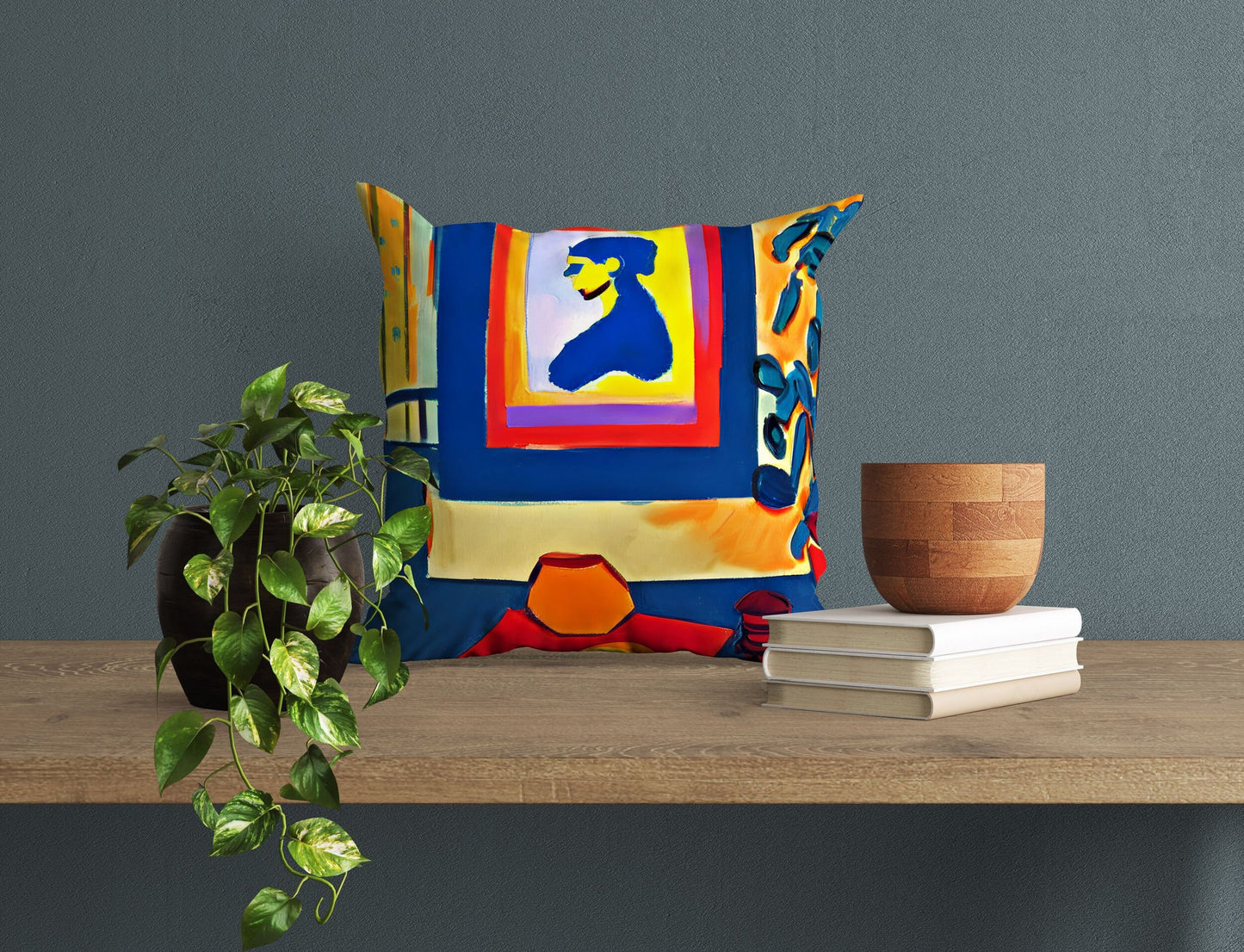 Livingroom Interior View, Throw Pillow, Abstract Throw Pillow Cover, Art Pillow, Colorful Pillow Case, Christmas Pillow, Abstract Decor