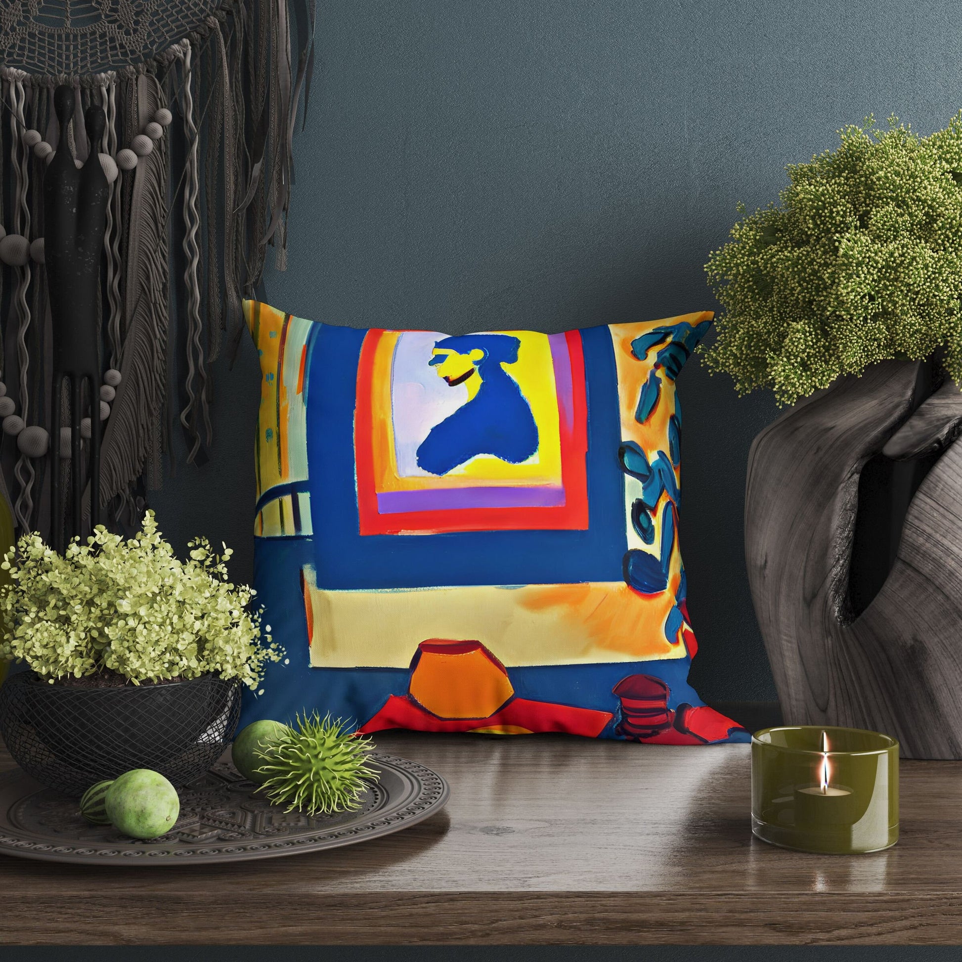 Livingroom Interior View, Throw Pillow, Abstract Throw Pillow Cover, Art Pillow, Colorful Pillow Case, Christmas Pillow, Abstract Decor