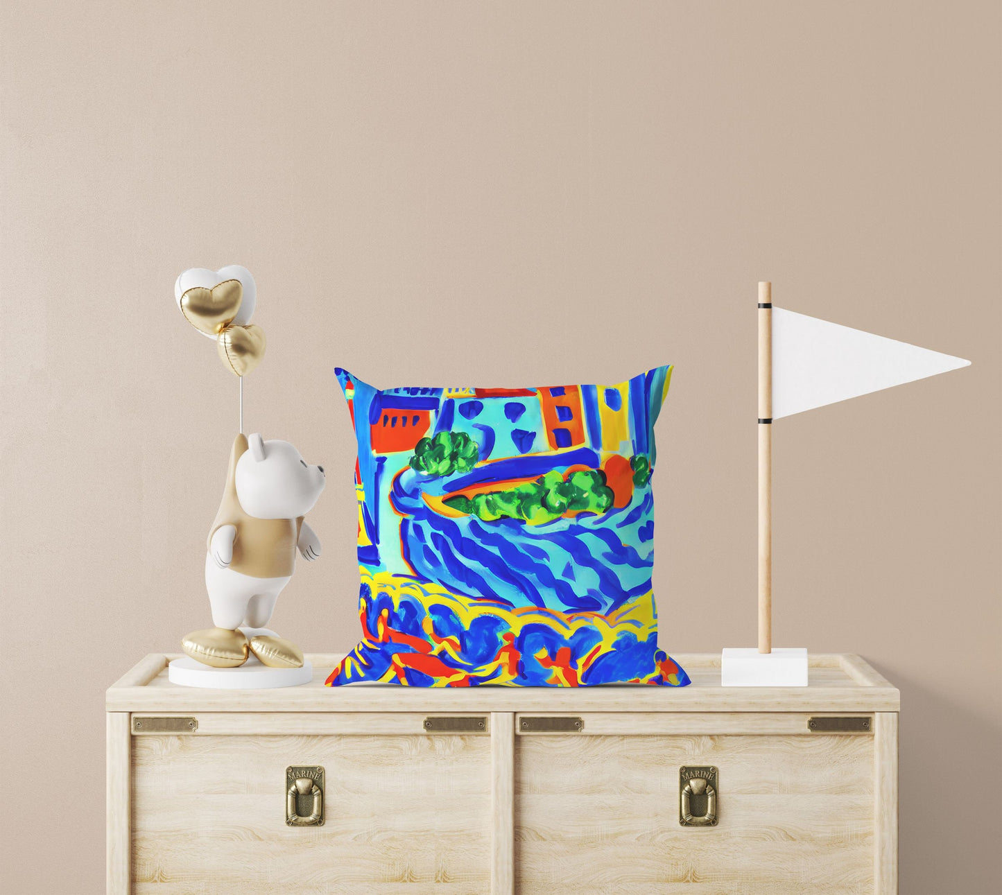 A Parisian Courtyard, Decorative Pillow, Cat Pillow, Comfortable, Colorful Pillow Case, Modern Pillow, Home Decor Pillow, Nursery Decor