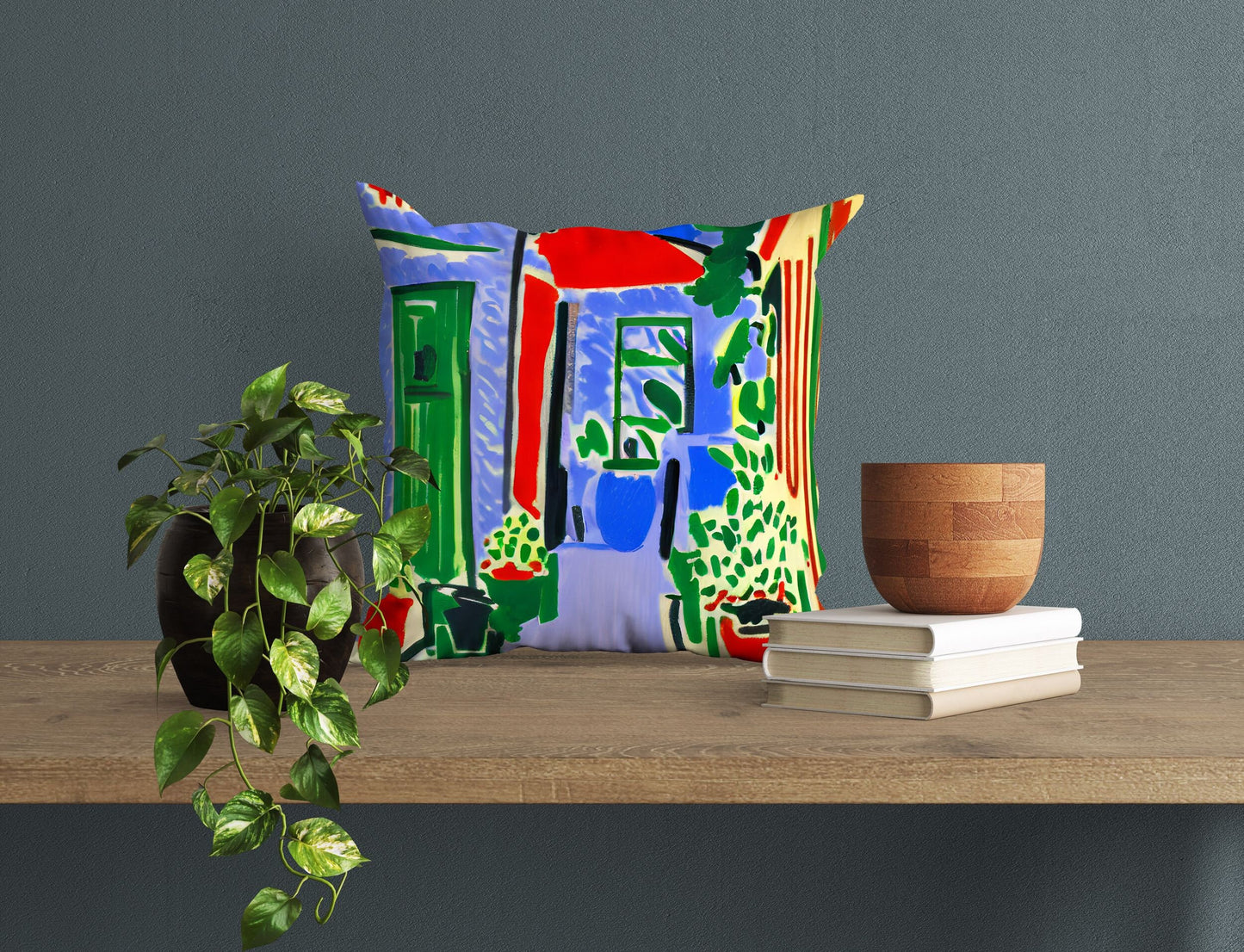 A Parisian Courtyard, Throw Pillow Cover, Abstract Throw Pillow, Comfortable, Colorful Pillow Case, Impressionist Pillow, Large Pillow Cases