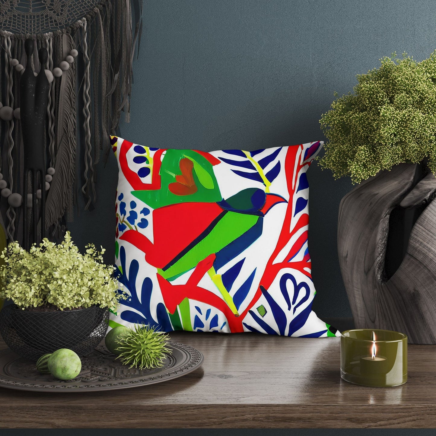 Abstract Bird, Throw Pillow Cover, Animal Pillow, Comfortable, Colorful Pillow Case, Modern Pillow, Large Pillow Cases, Playroom Decor