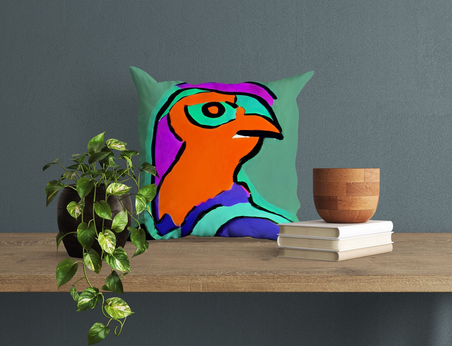Abstract Bird Throw Pillow, Abstract Pillow, Soft Pillow Cases, Colorful Pillow Case, Modern Pillow, Home Decor Pillow, Pillow Cases Kids