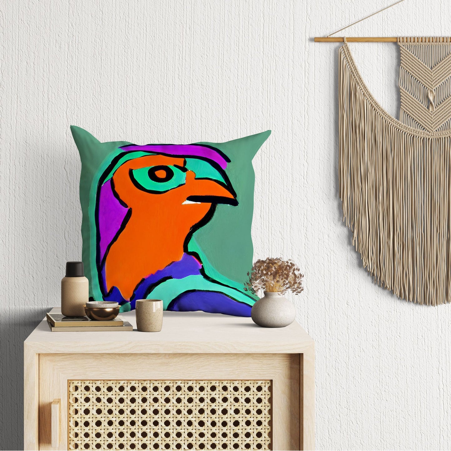 Abstract Bird Throw Pillow, Abstract Pillow, Soft Pillow Cases, Colorful Pillow Case, Modern Pillow, Home Decor Pillow, Pillow Cases Kids