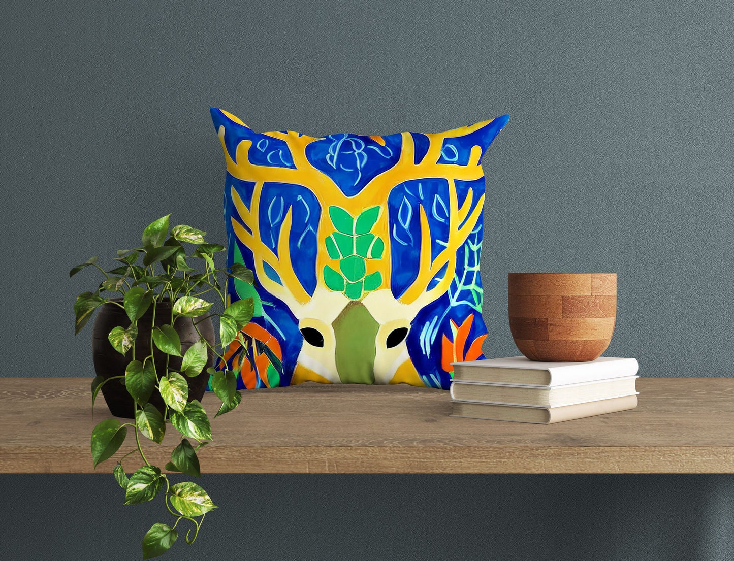 Deer Wildlife Toss Pillow, Abstract Throw Pillow Cover, Designer Pillow, Modern Pillow, Large Pillow Cases, Nursery Pillows, Sofa Pillows