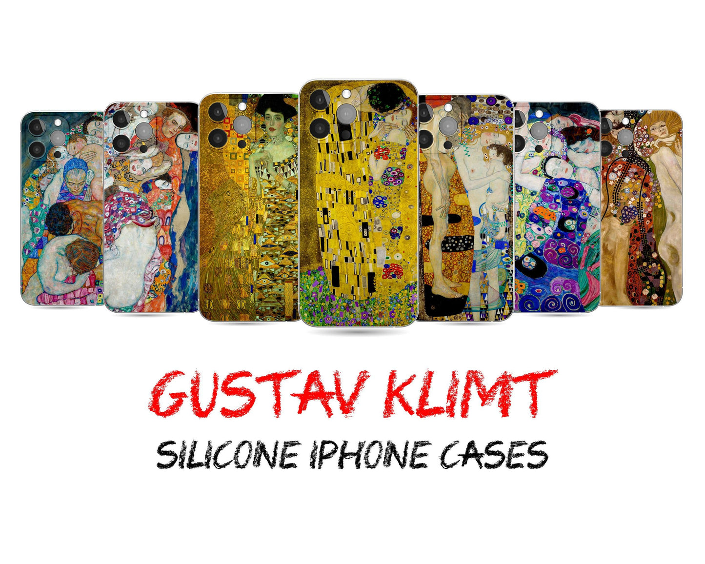 Gustav Klimt Art iPhone Case, Iphone 14 Plus Case, Iphone Se 2020, Modern Art Iphone Case, Green Iphone Case Iphone Xr, Designer Iphone Case