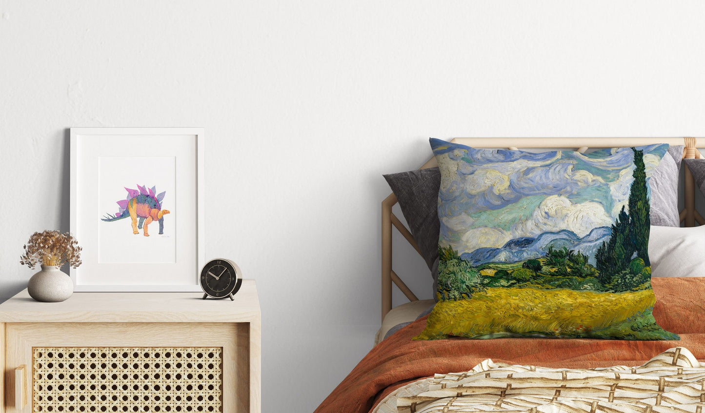 Vincent Van Gogh Wheat Field with Cypresses Pillow Case, Abstract Pillow, Soft Pillow Cases, 18 X 18 Pillow Covers, Housewarming Gift