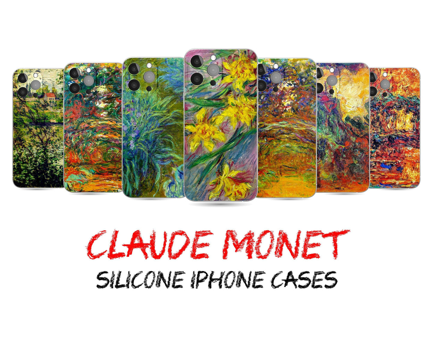 Claude Monet Famous Painting Iphone 14 Pro Max Cases, Iphone 13 Pro Case, Iphone 7 Plus Case, Iphone 8 Plus Case Art, Gift For Her, Silicone