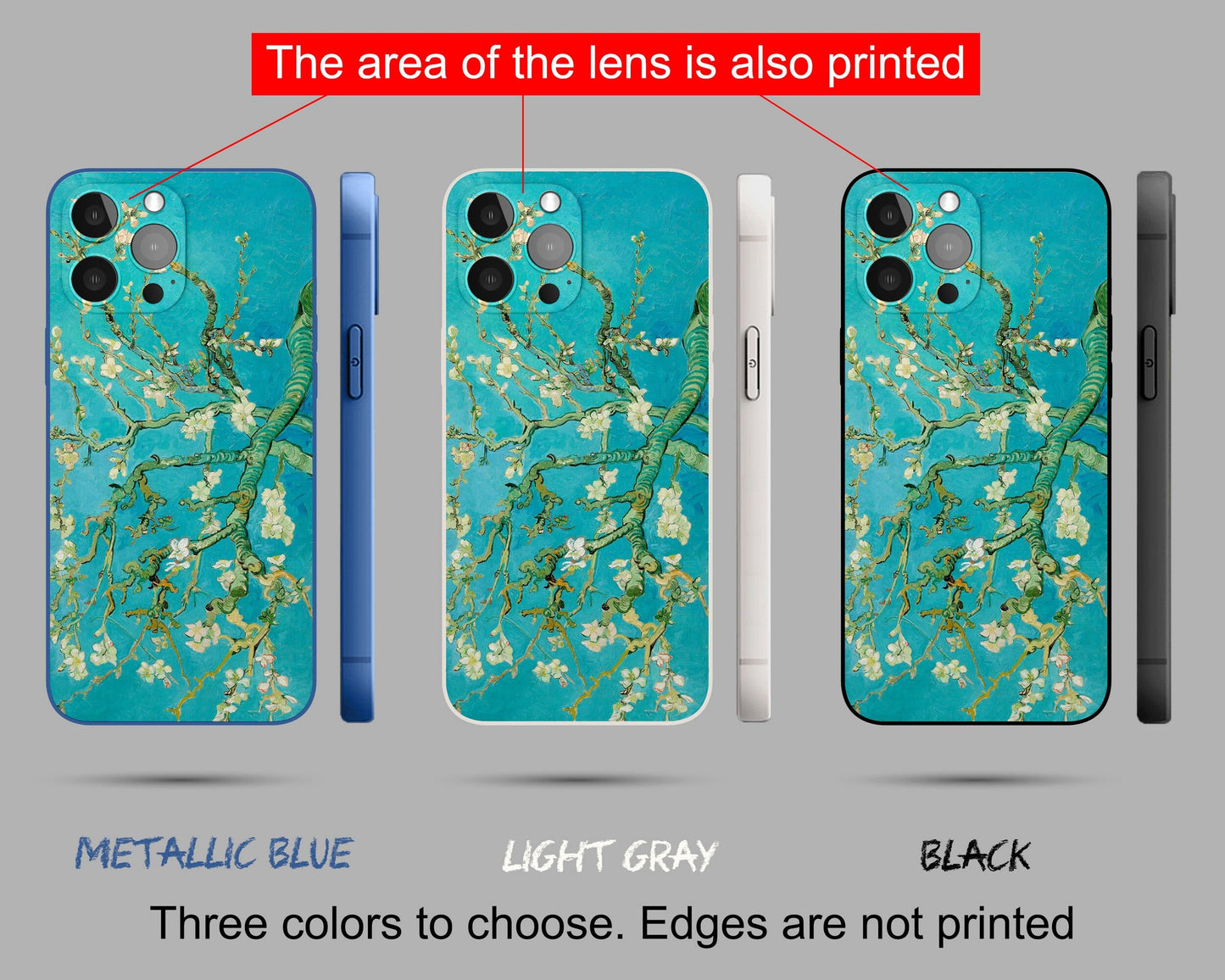Vincent Van Gogh Almond Blossom Iphone Case, Iphone 13, Iphone X, Iphone 8 Plus Case, Vivid Colors, Birthday Gift, Silicone Case