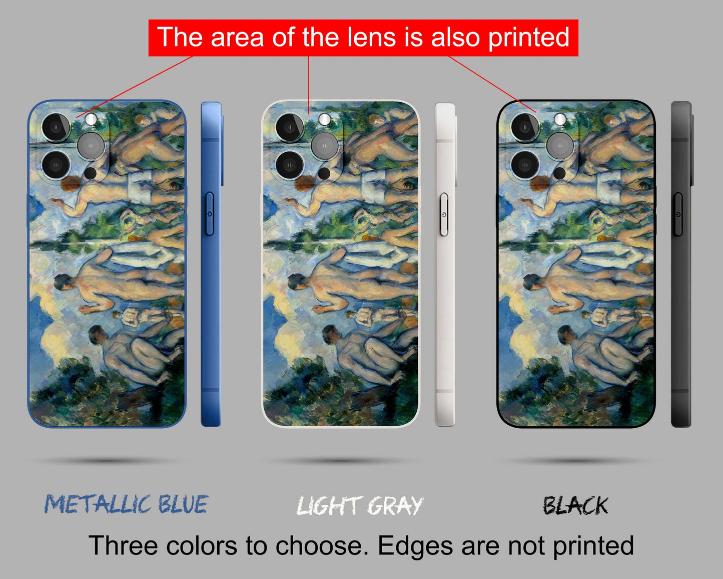 Iphone Case Of Paul Cézanne Famous painting Large Bathers, Iphone 11 Case, Iphone Xs, Aesthetic Phone Case, Birthday Gift, Iphone Case Matte