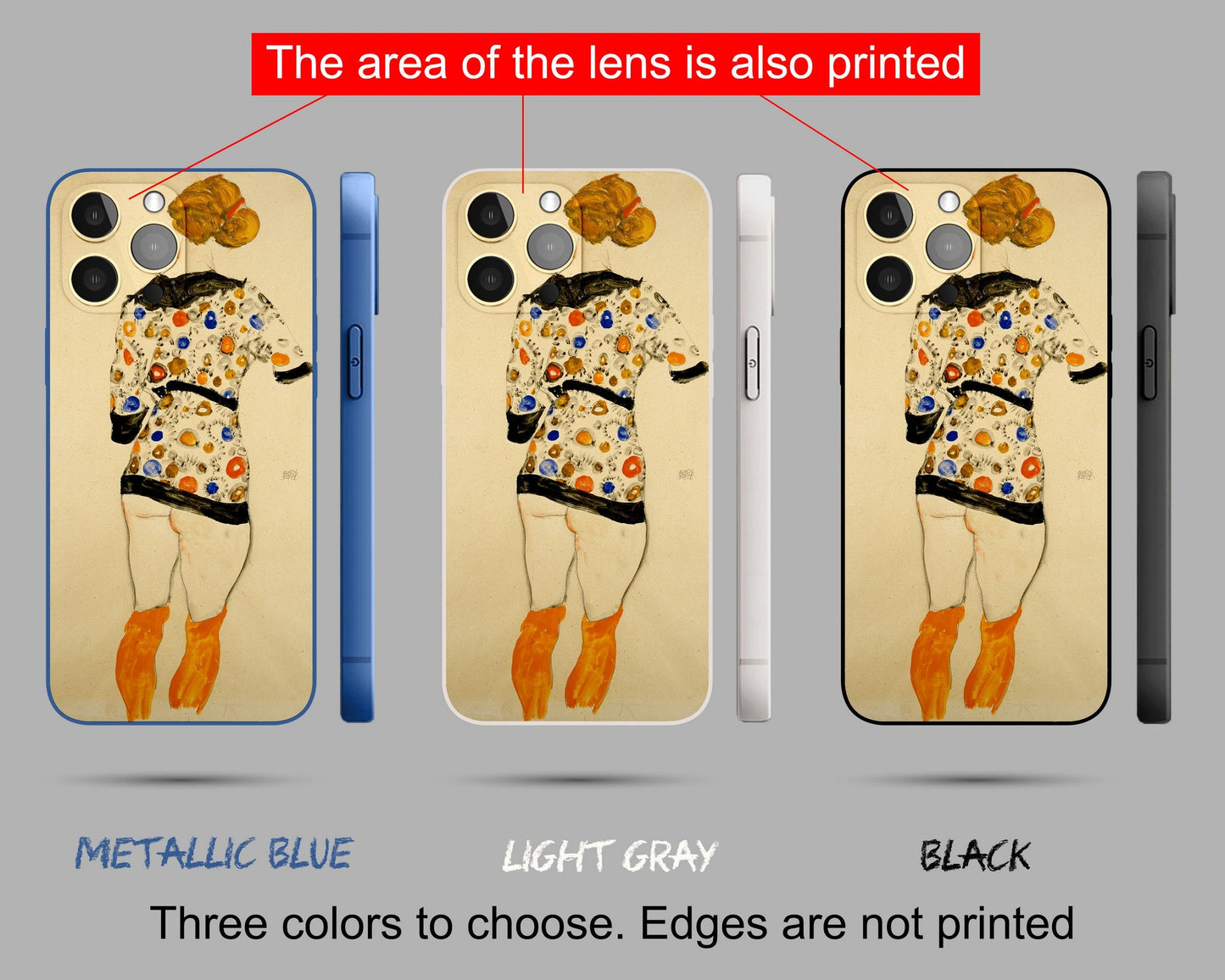 Iphone 14 Case Of Egon Schiele Famous Painting, Iphone Cover, Iphone 14 Pro Case, Iphone 7 Plus, Expressionist , Colorful, Aesthetic Iphone