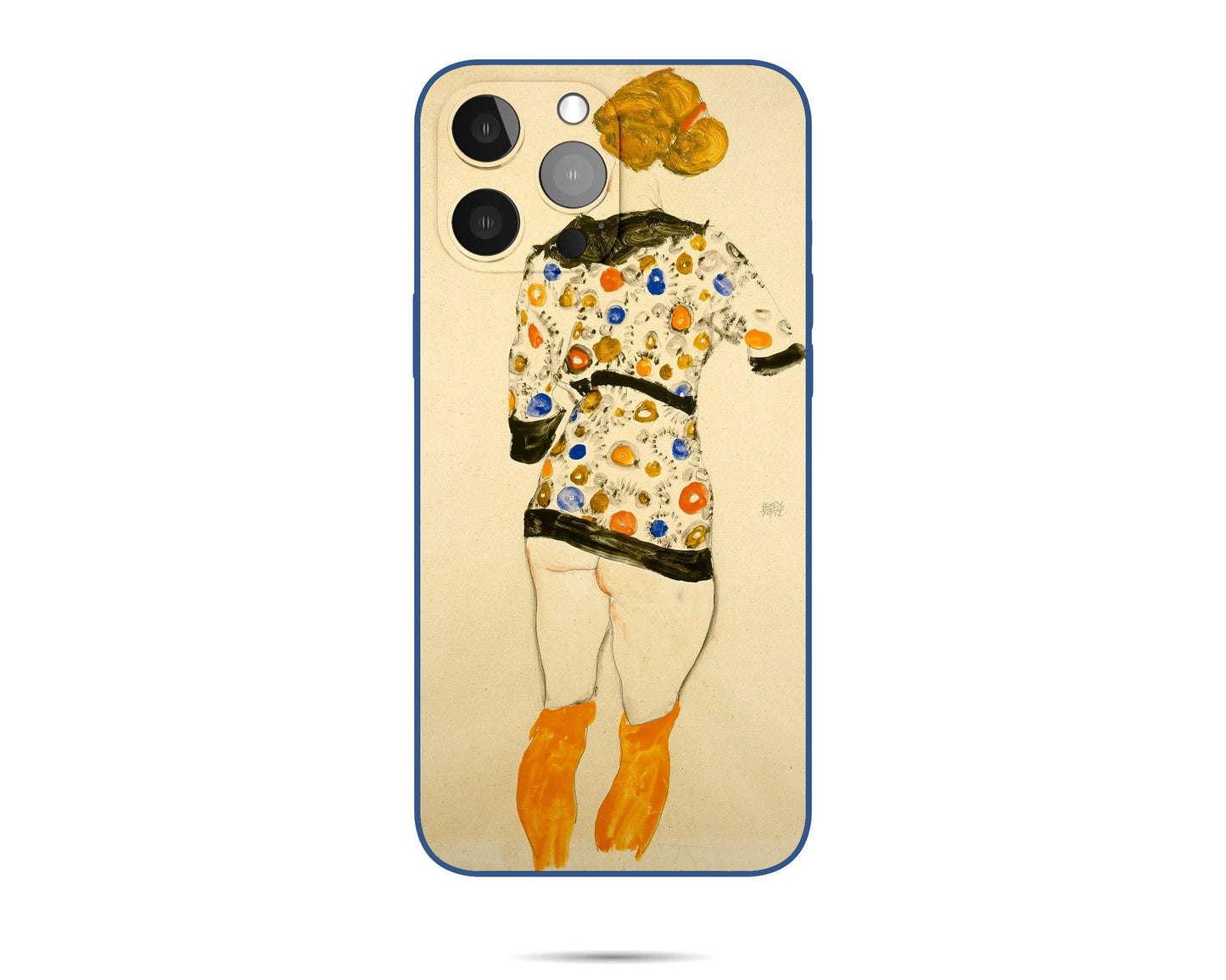 Iphone 14 Case Of Egon Schiele Famous Painting, Iphone Cover, Iphone 14 Pro Case, Iphone 7 Plus, Expressionist , Colorful, Aesthetic Iphone