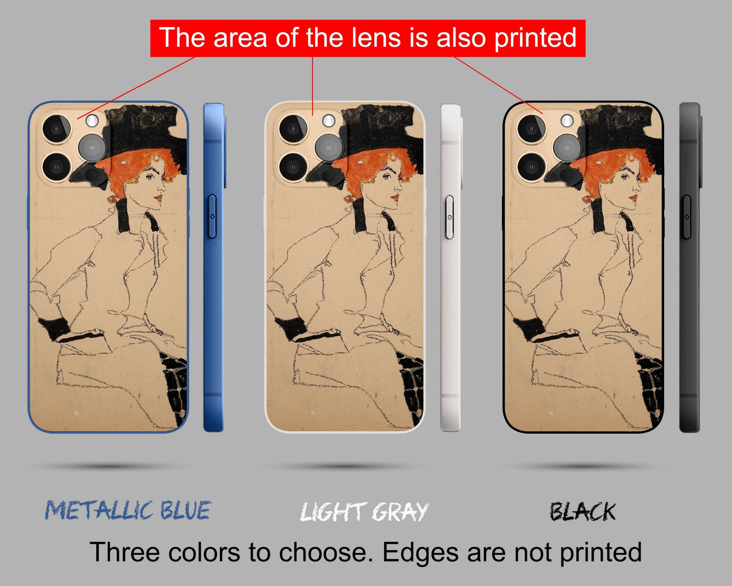 Iphone 14 Case Of Egon Schiele Famous Painting Iphone Cover, Iphone 13, Iphone 7 Plus, Expressionist , Colorful, Aesthetic Iphone