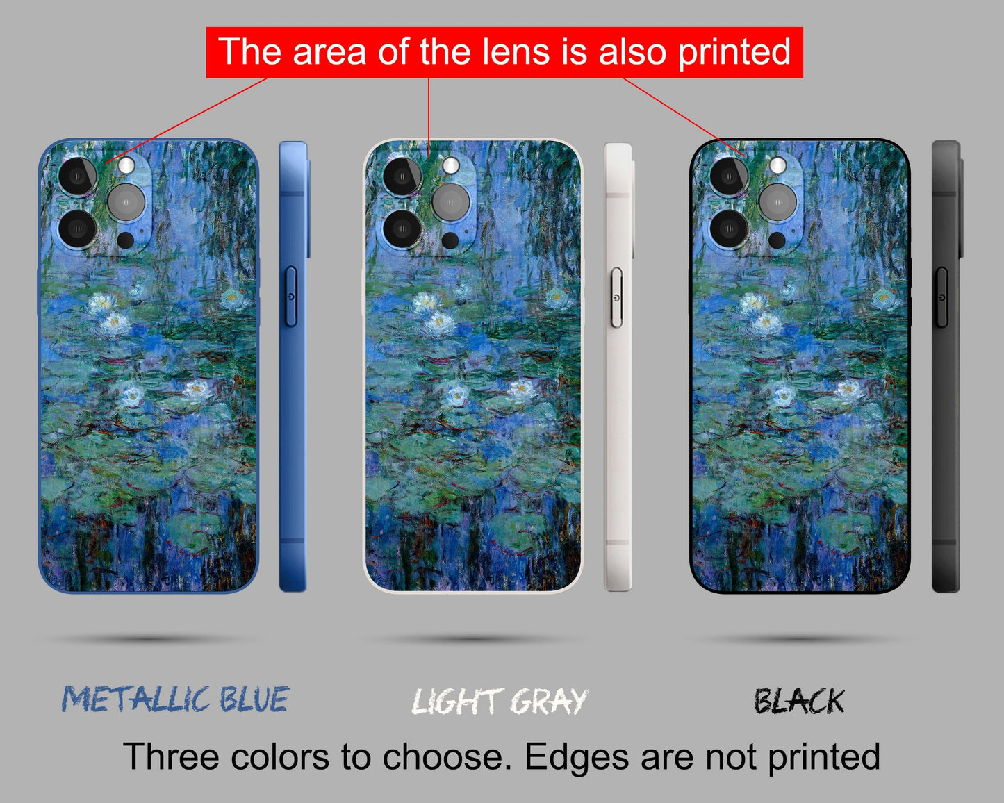 Claude Monet Water-Lilies Iphone Case, Iphone 13 Case, Iphone Xr, Iphone 8 Plus Case Art, Aesthetic Phone Case, Gift For Her, Silicone Case