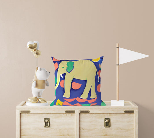 Modern Art African Wildlife Elephant, Toss Pillow, Abstract Pillow Case, Artist Pillow, Colorful Pillow Case, Watercolor Pillow Cases