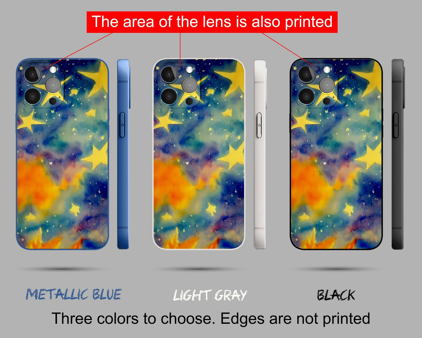 George Miller Original Watercolor Starry Night Iphone Case, Iphone 12, Iphone Se 2020 Case, Aesthetic Iphone, Gift For Her, Silicone Case