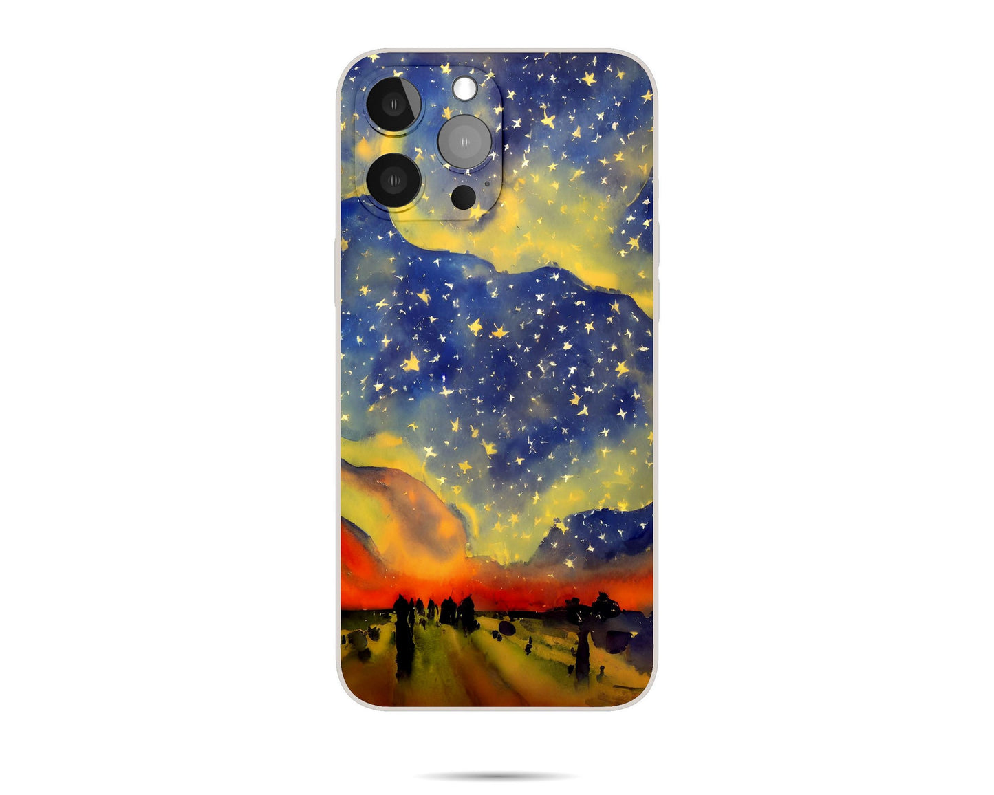 George Miller Original Watercolor Starry Night Iphone Case, Iphone 13 Pro Max, Iphone Xs, Iphone 8 Plus Case Art, Aesthetic Phone Case