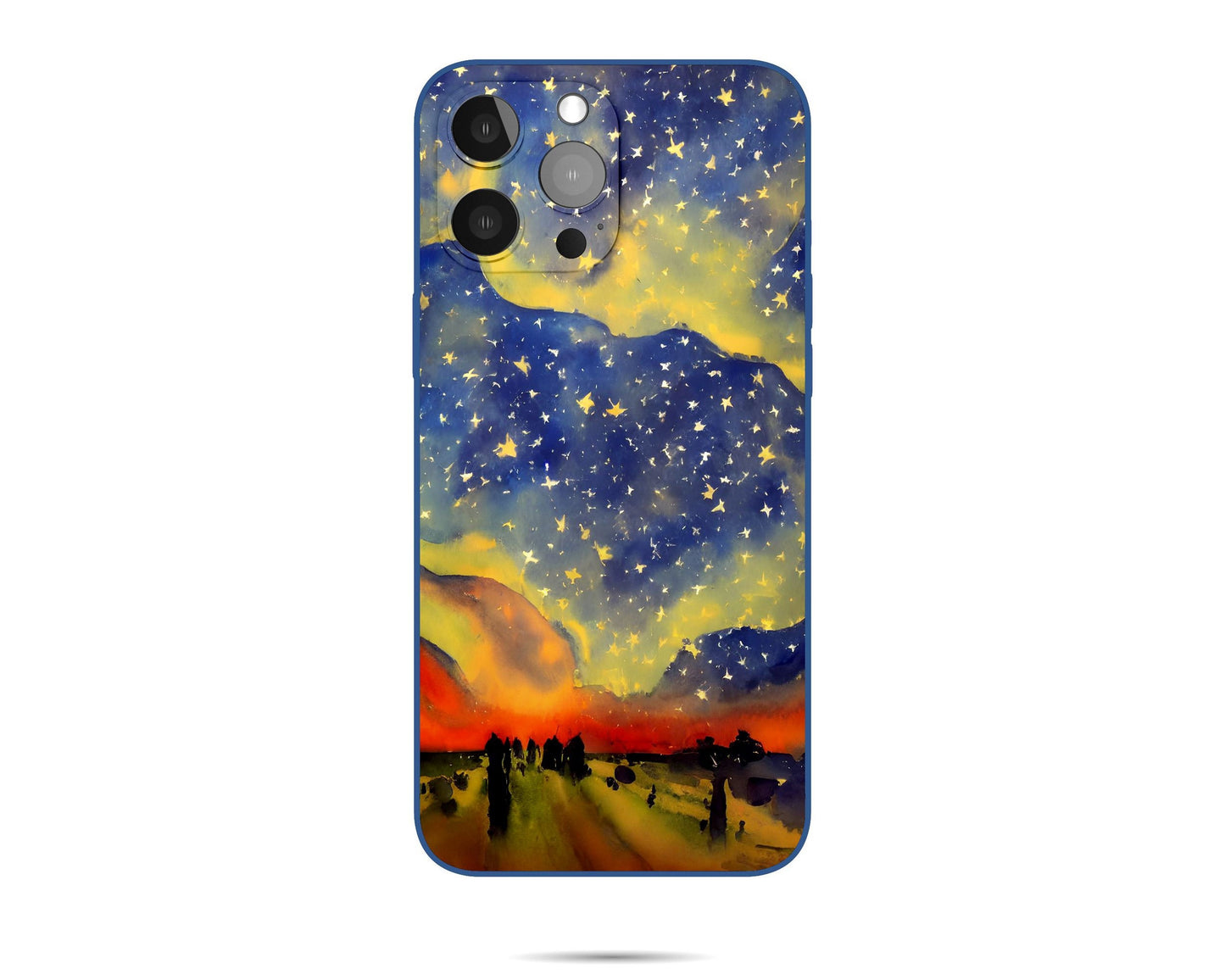 George Miller Original Watercolor Starry Night Iphone Case, Iphone 13 Pro Max, Iphone Xs, Iphone 8 Plus Case Art, Aesthetic Phone Case