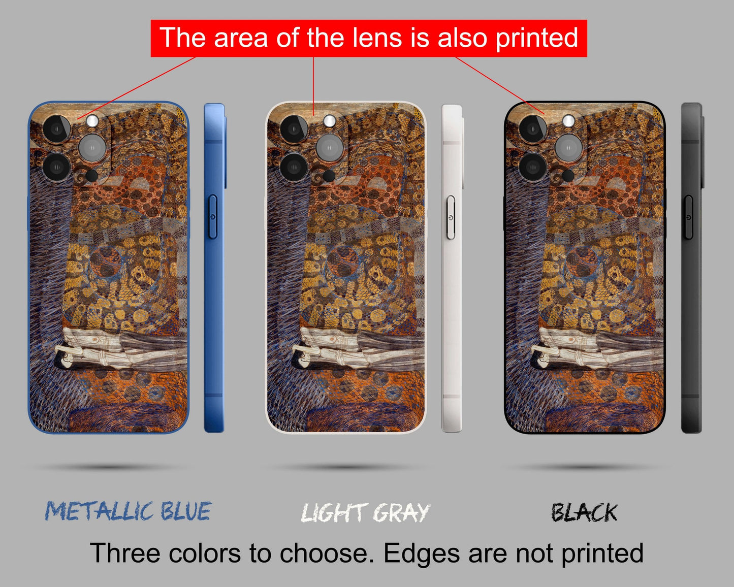 Iphone Case Gustav Klimt Painting Beethoven Frieze-The Hostile Powers, Iphone 13 Mini Case, Iphone Xs Max, Gift For Her, Iphone Case Matte