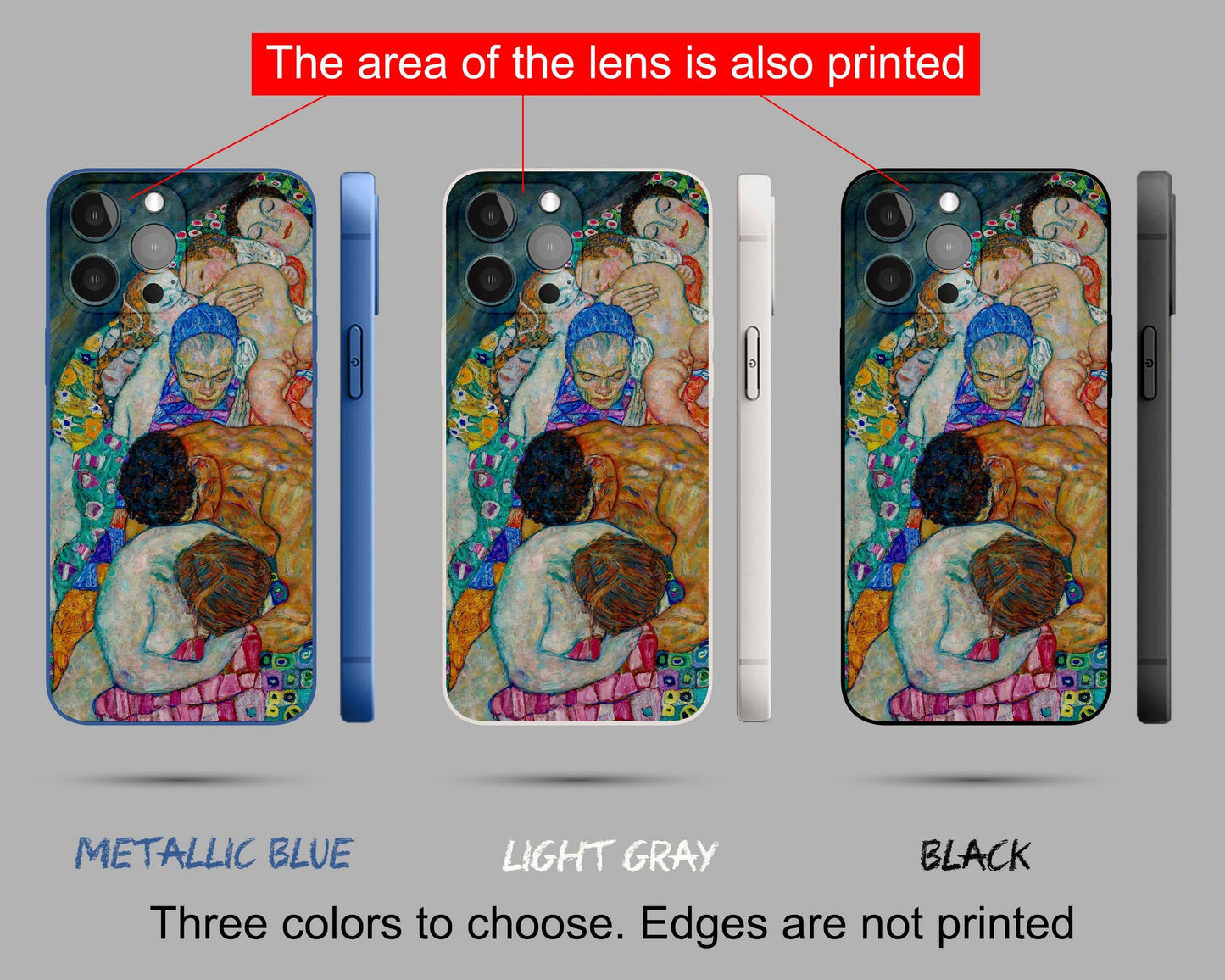 Iphone 14 Pro Max Case Of Gustav Klimt Painting Death And Life, Iphone 12 Mini Case, Aesthetic Iphone, Gift For Her, Iphone Case Silicone