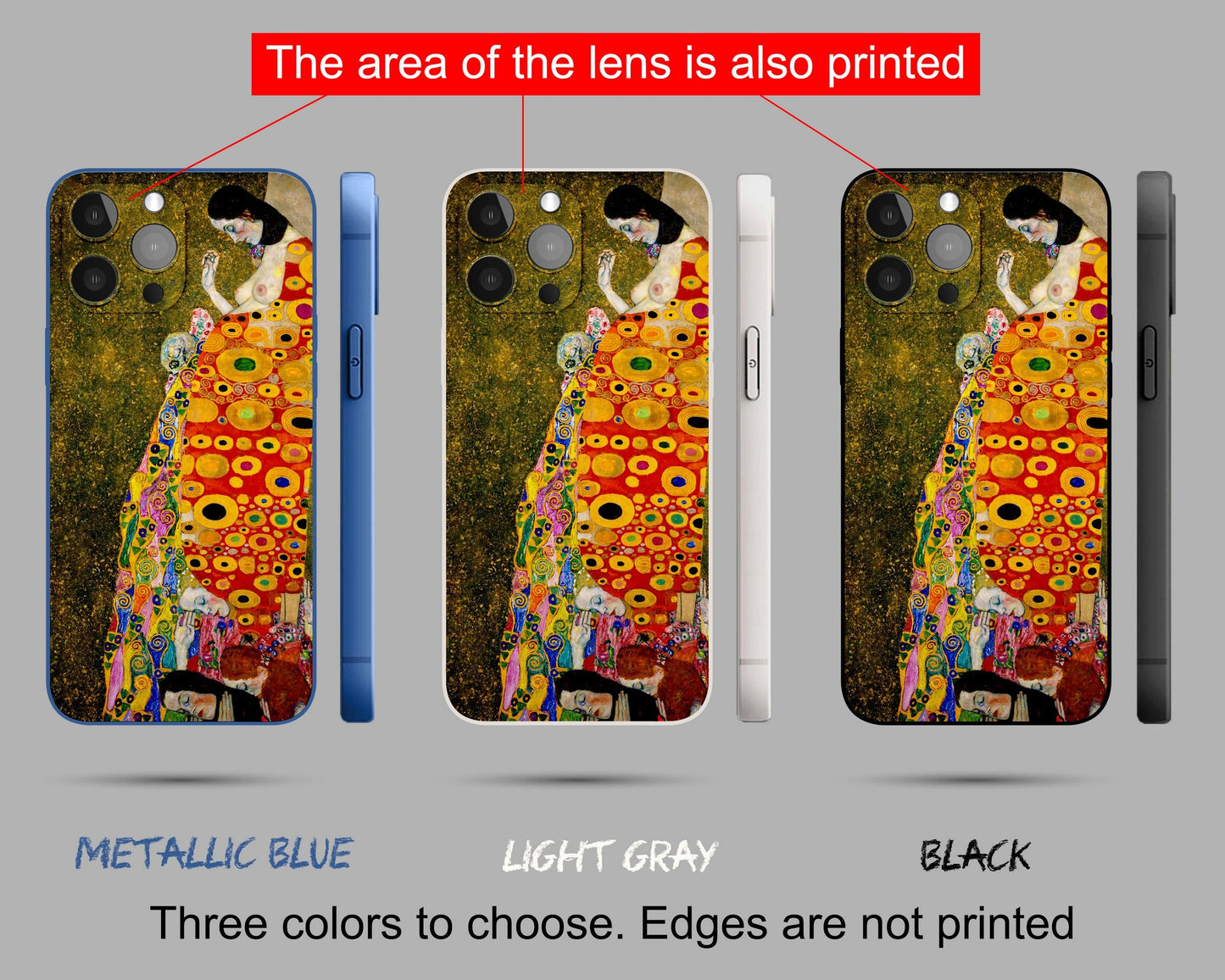 Iphone Case Of Gustav Klimt Painting Hope Ii Iphone 14 Pro Case, Iphone 13, Iphone 7 Plus, Aesthetic Phone Case, Gift For Her, Silicone Case