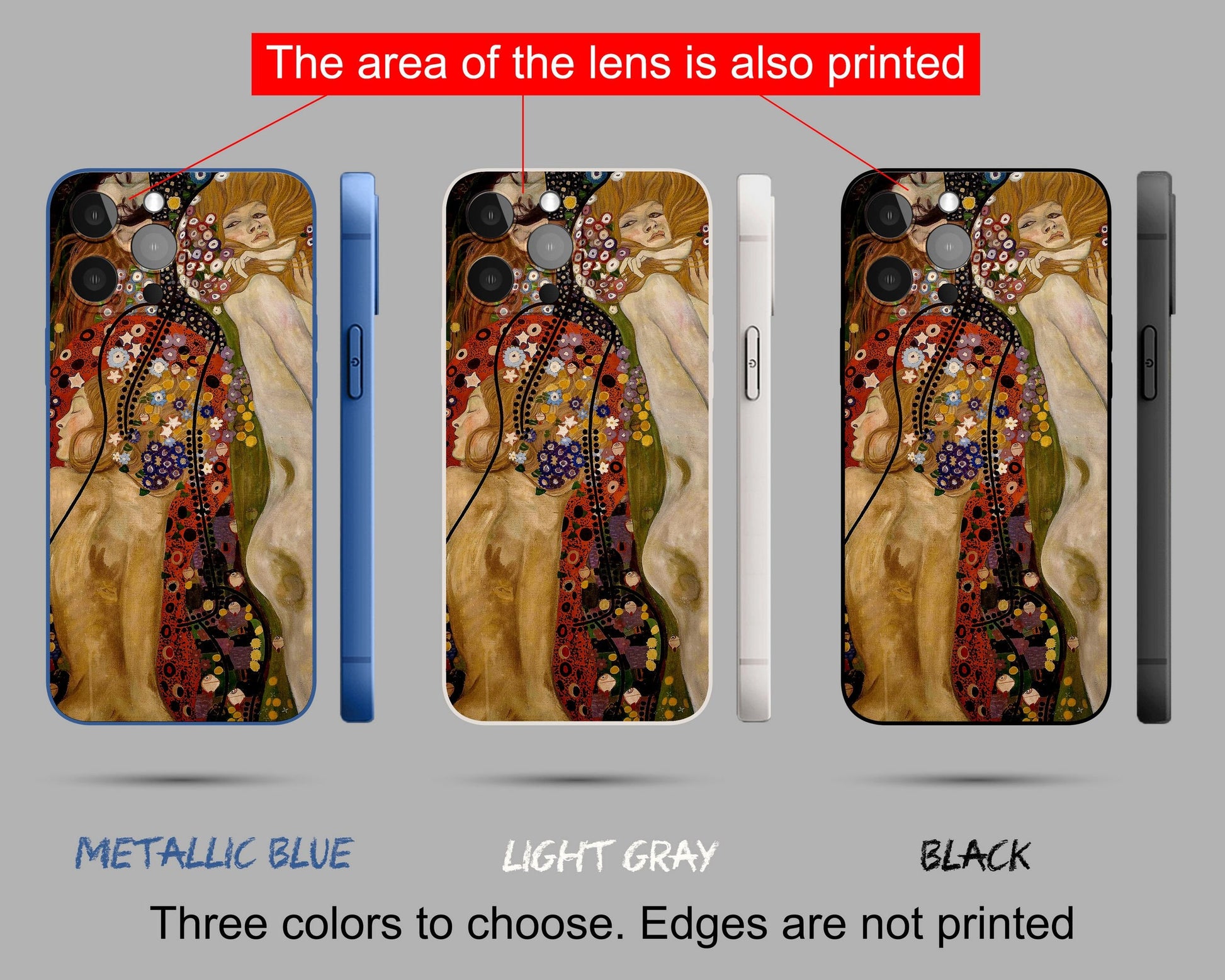 Iphone 14 Case Of Gustav Klimt Watersnakes II Iphone Case, Iphone 8Plus, Iphone Xs Max, Art Nouveau, Birthday Gift, Iphone Case Silicone