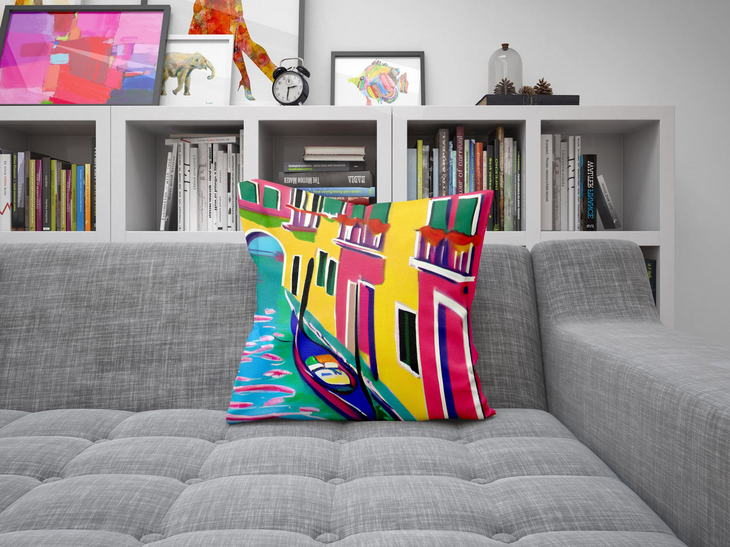 Venice Abstract Pillow, Soft Pillow Cases, Colorful Pillow Case, Fashion, 20X20 Pillow Cover, Farmhouse Pillow, Abstract Decor