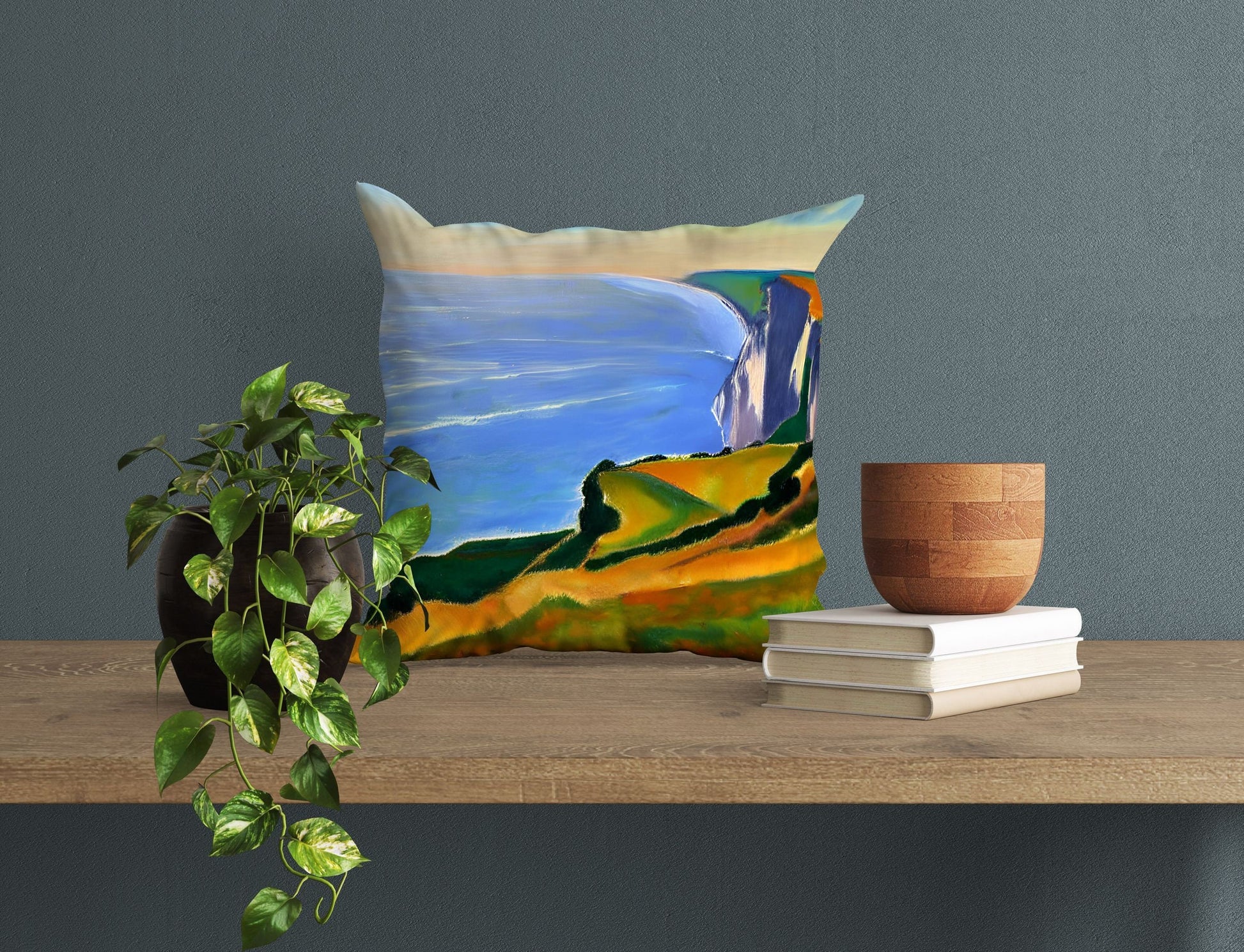 Landscape Art Throw Pillow, Abstract Pillow, Art Pillow, Colorful Pillow Case, Modern Pillow, Housewarming Gift, Indoor Pillow Cases