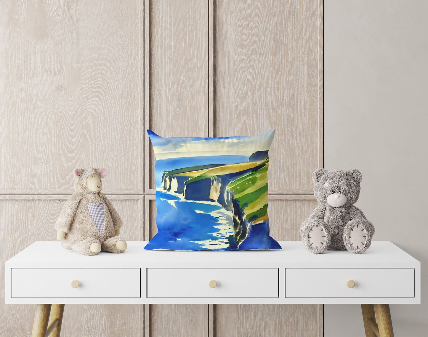 Cliff By The Sea, Throw Pillow Cover, Abstract Throw Pillow Cover, Art Pillow, Contemporary Pillow, Square Pillow, Home Decor Pillow