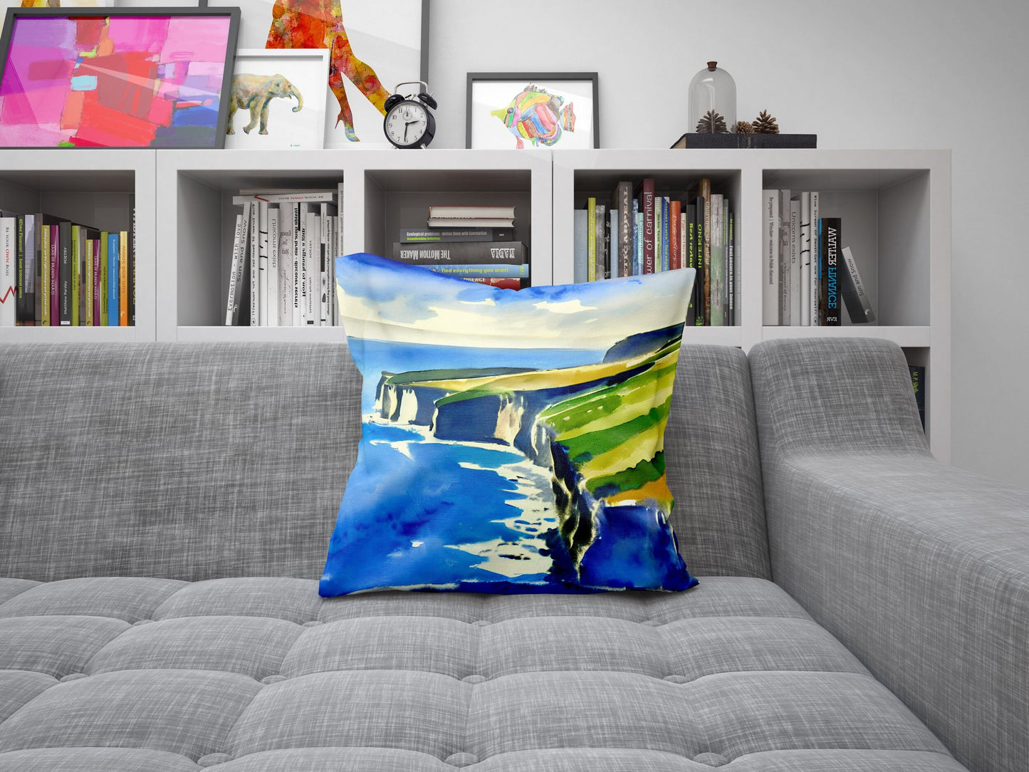 Cliff By The Sea, Throw Pillow Cover, Abstract Throw Pillow Cover, Art Pillow, Contemporary Pillow, Square Pillow, Home Decor Pillow