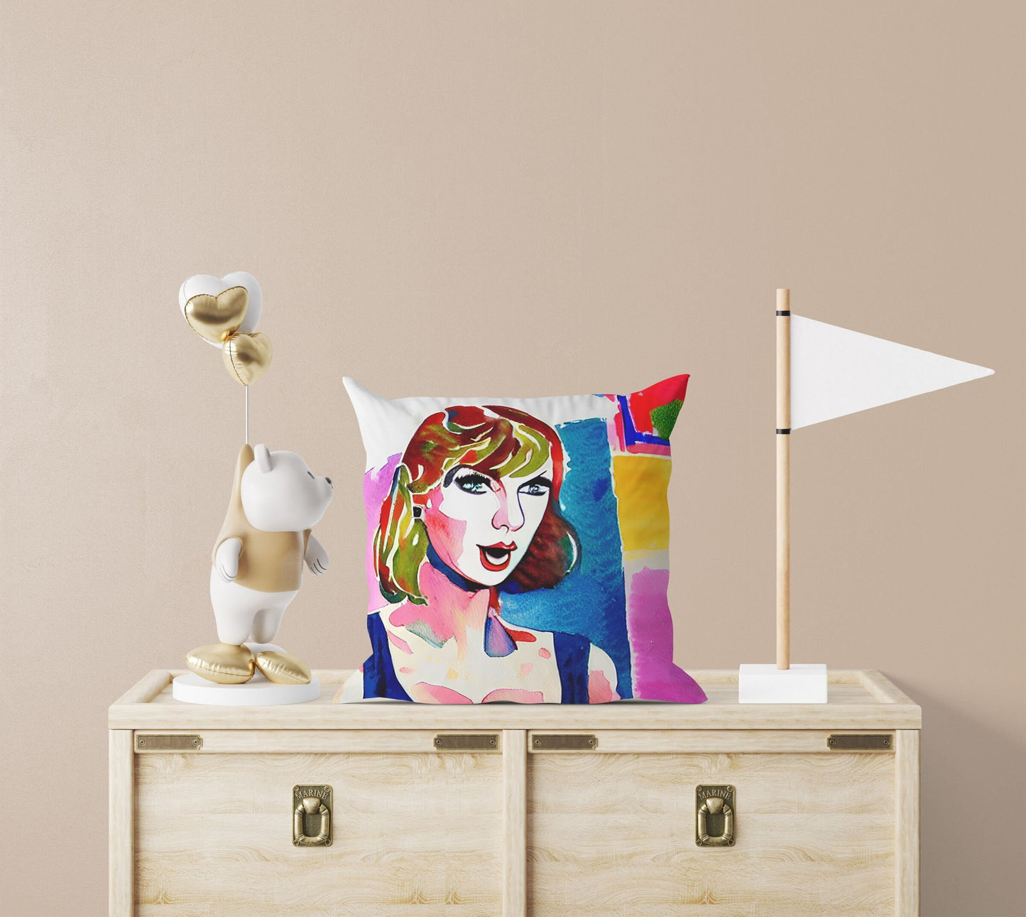 Taylor Swift Pillow Case, Abstract Throw Pillow Cover, Artist Pillow, Modern Pillow, 20X20 Pillow Cover, Housewarming Gift, Holiday Gift